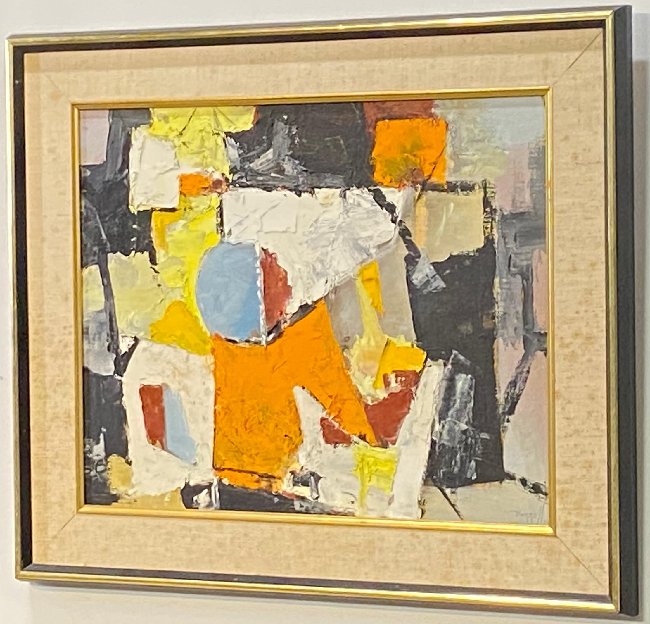 Américain Peinture abstraite moderniste du milieu du siècle dernier de Charles Ragland Bunnell, 1959 en vente