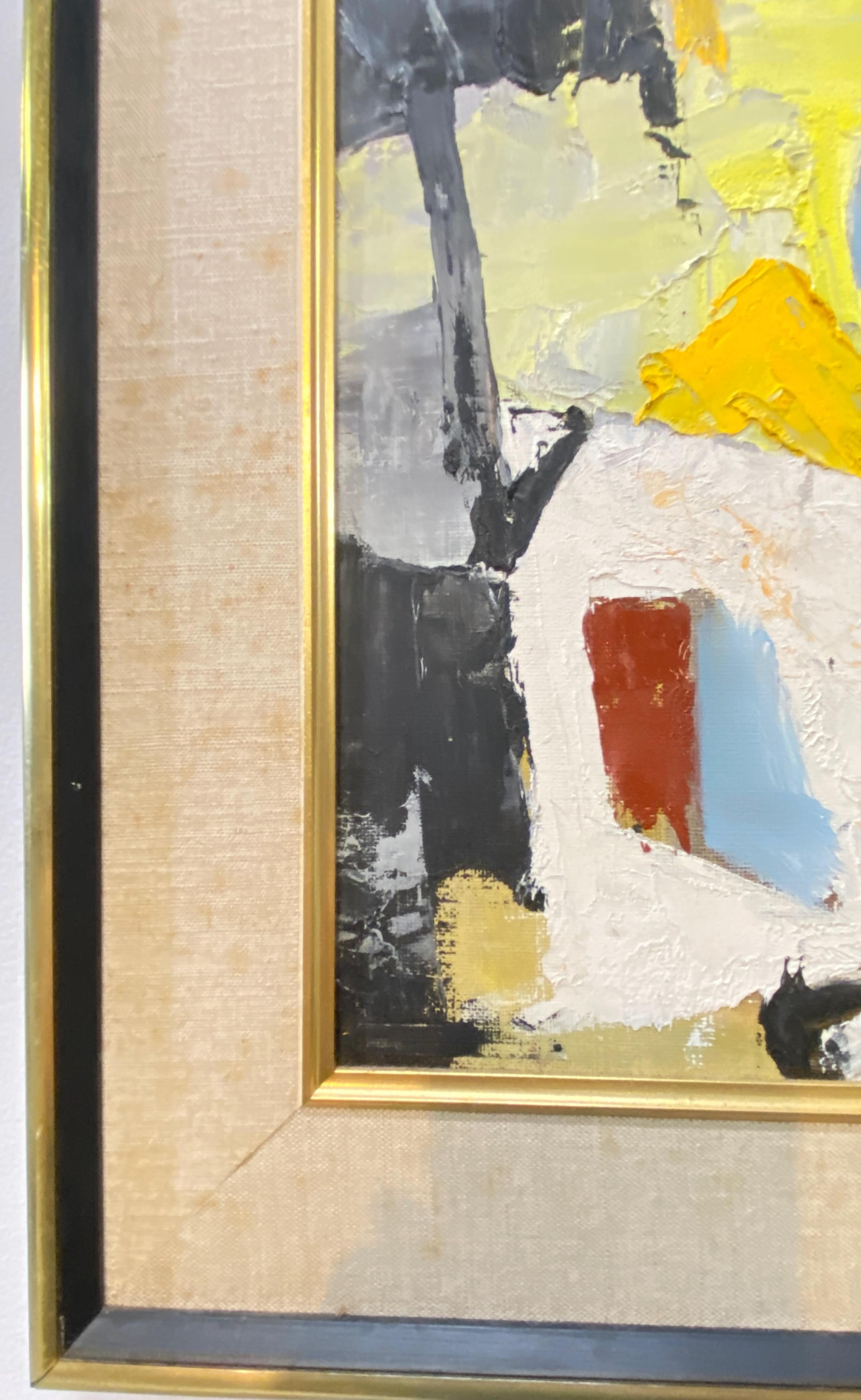 20th Century Mid-Century Modernist Abstract Painting by Charles Ragland Bunnell 1959 For Sale