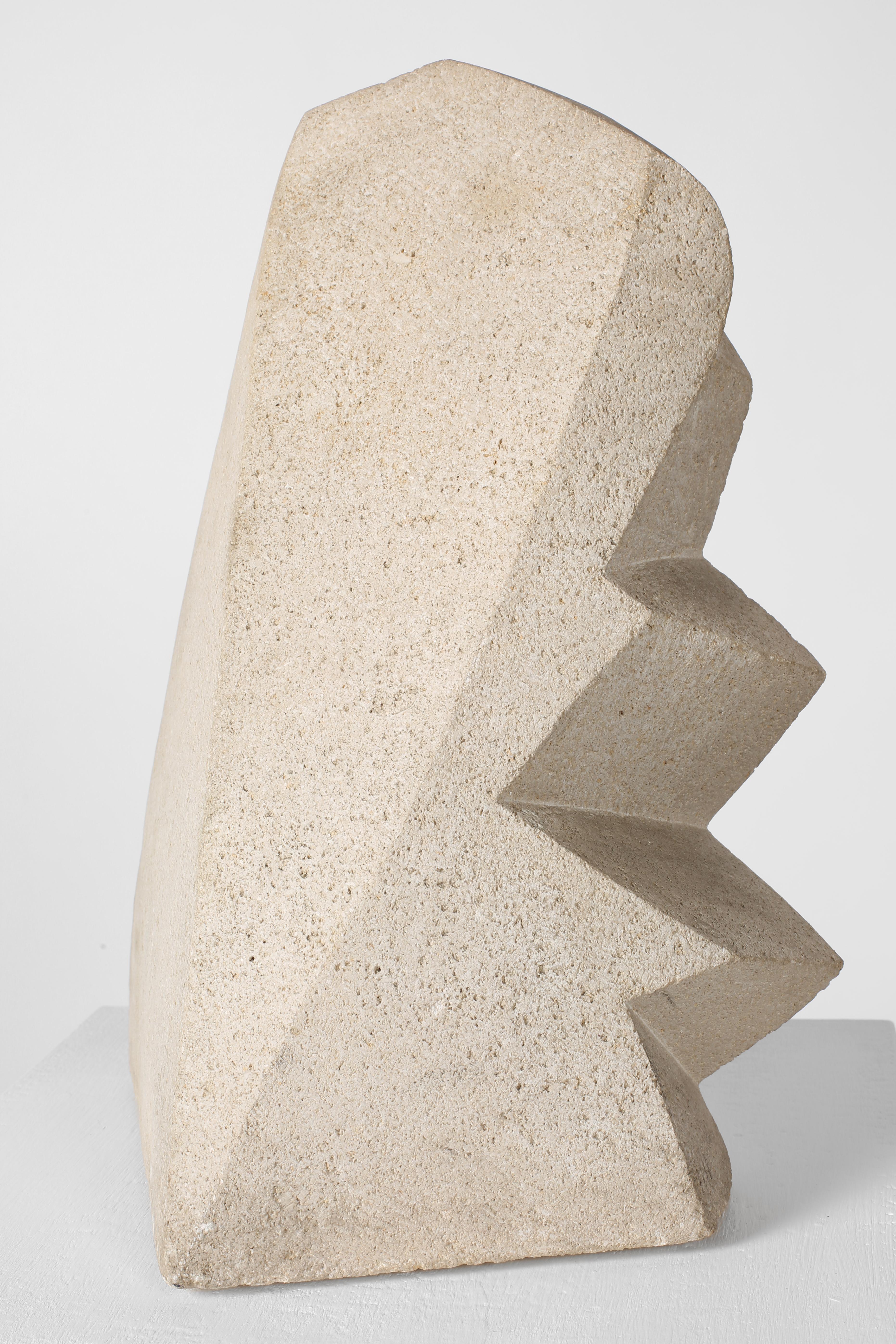 European Mid Century Modernist Abstract Stone Sculpture Signed A. Tihen For Sale