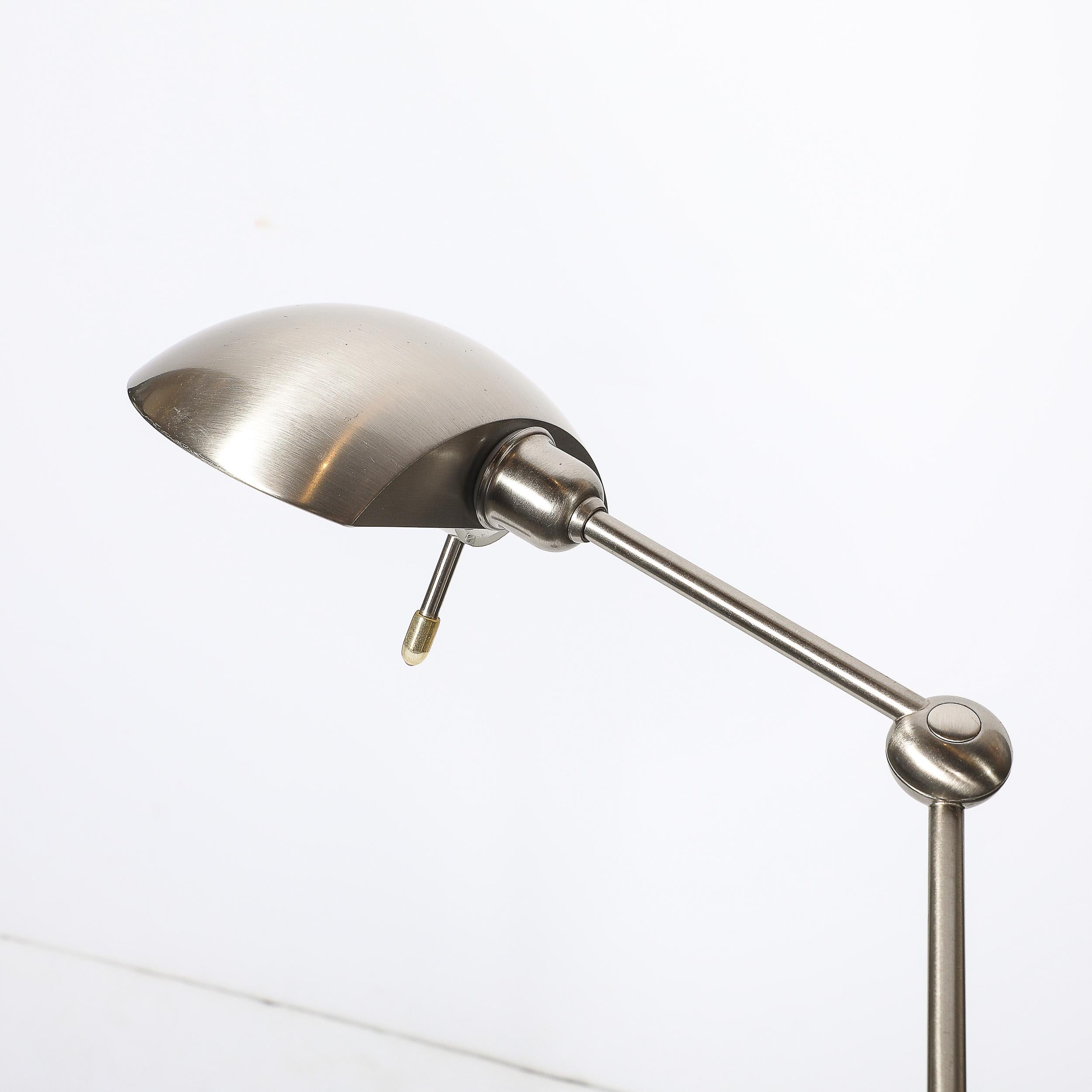 Lampe de lecture réglable moderniste du milieu du siècle dernier en nickel brossé en vente 4