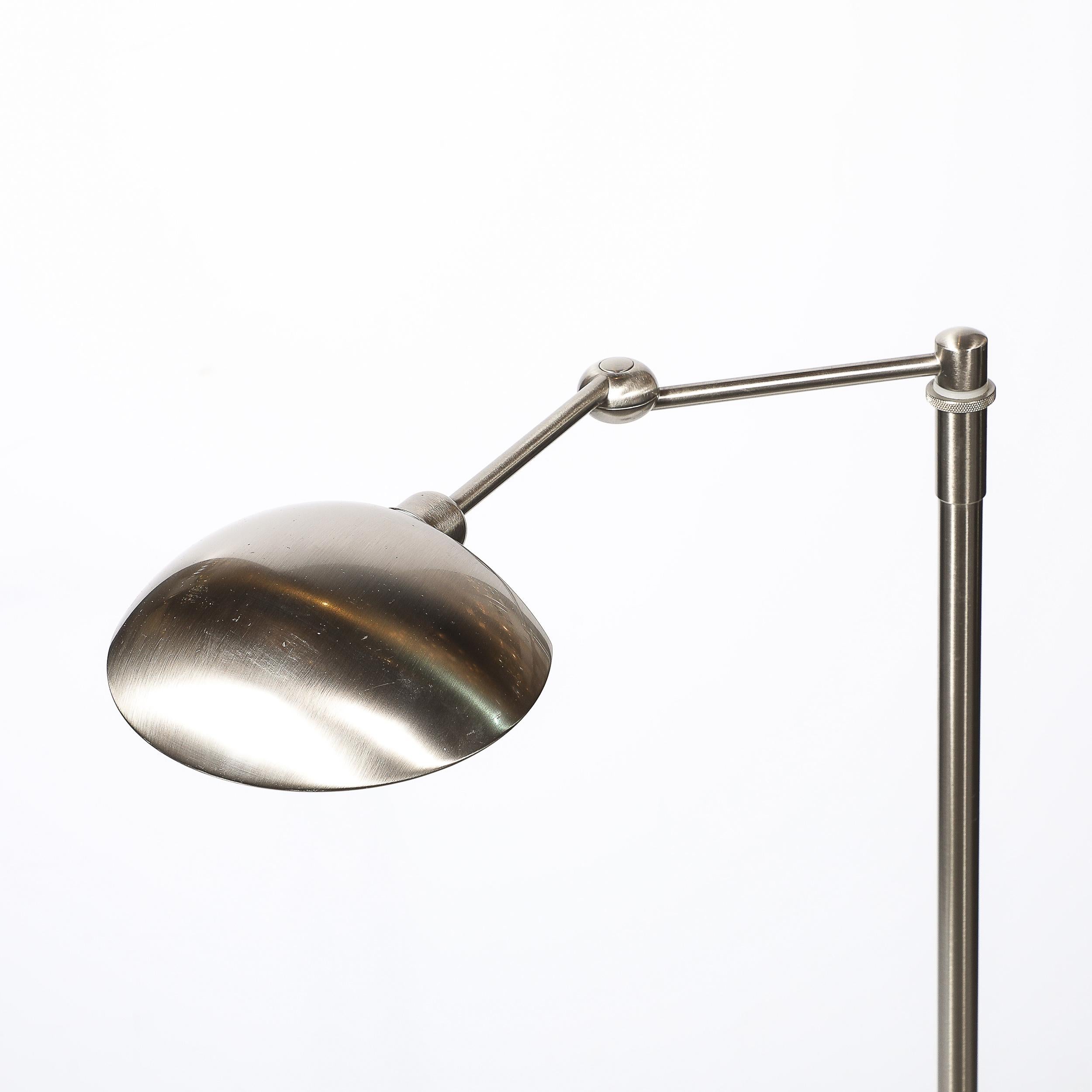 Mid-Century Modern Lampe de lecture réglable moderniste du milieu du siècle dernier en nickel brossé en vente