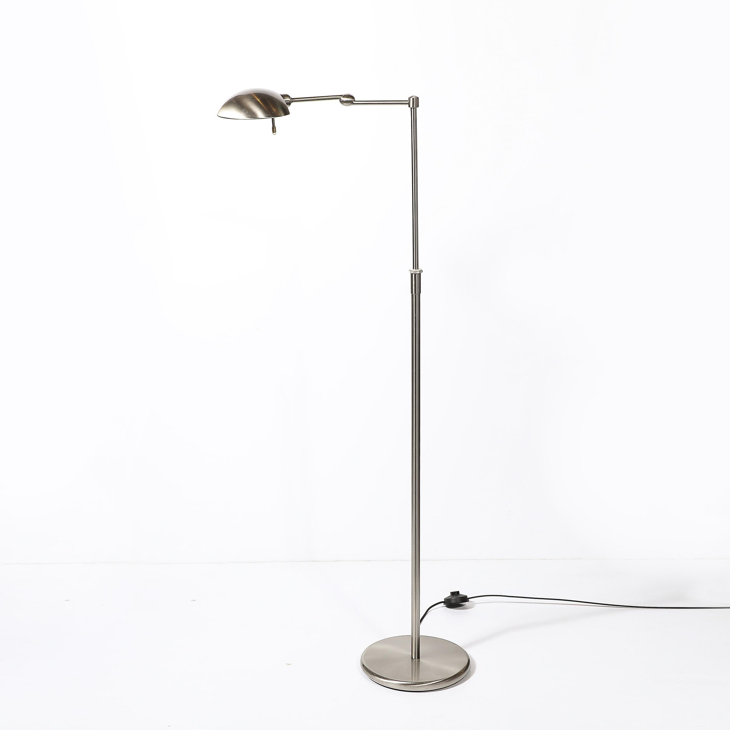 Lampe de lecture réglable moderniste du milieu du siècle dernier en nickel brossé en vente 1