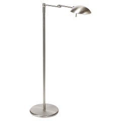 Lampe de lecture réglable moderniste du milieu du siècle dernier en nickel brossé