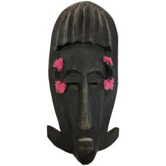 Mid-Century Modernist African Decorative Hanging Mask Sculpture from Mali