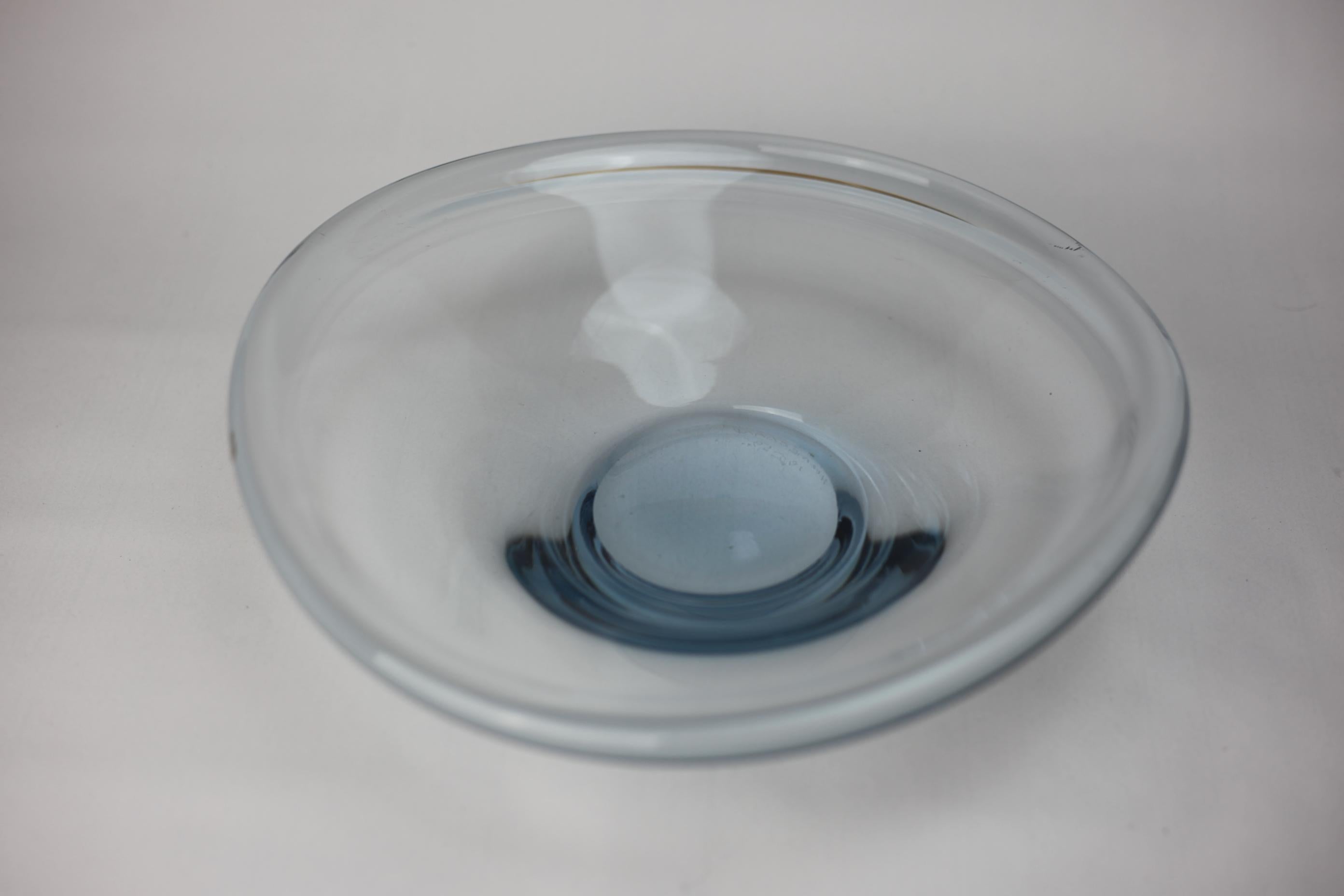Danish Mid-Century Modernist Glass Tray Bowl by Per Lütken For Sale