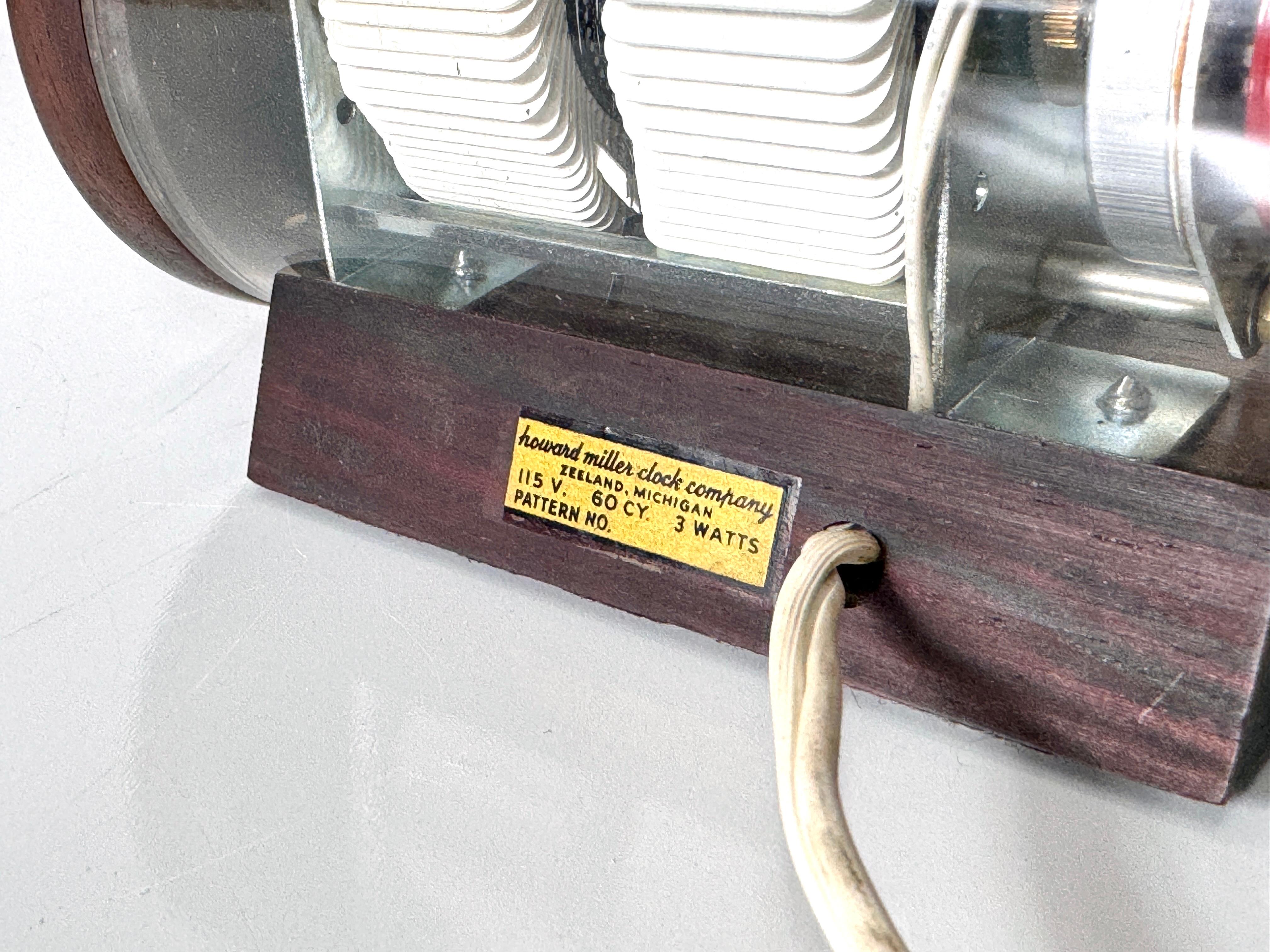 Mid Century Modernist Arthur Umanoff Howard Miller Rosewood Cylinder Flip Clock 3