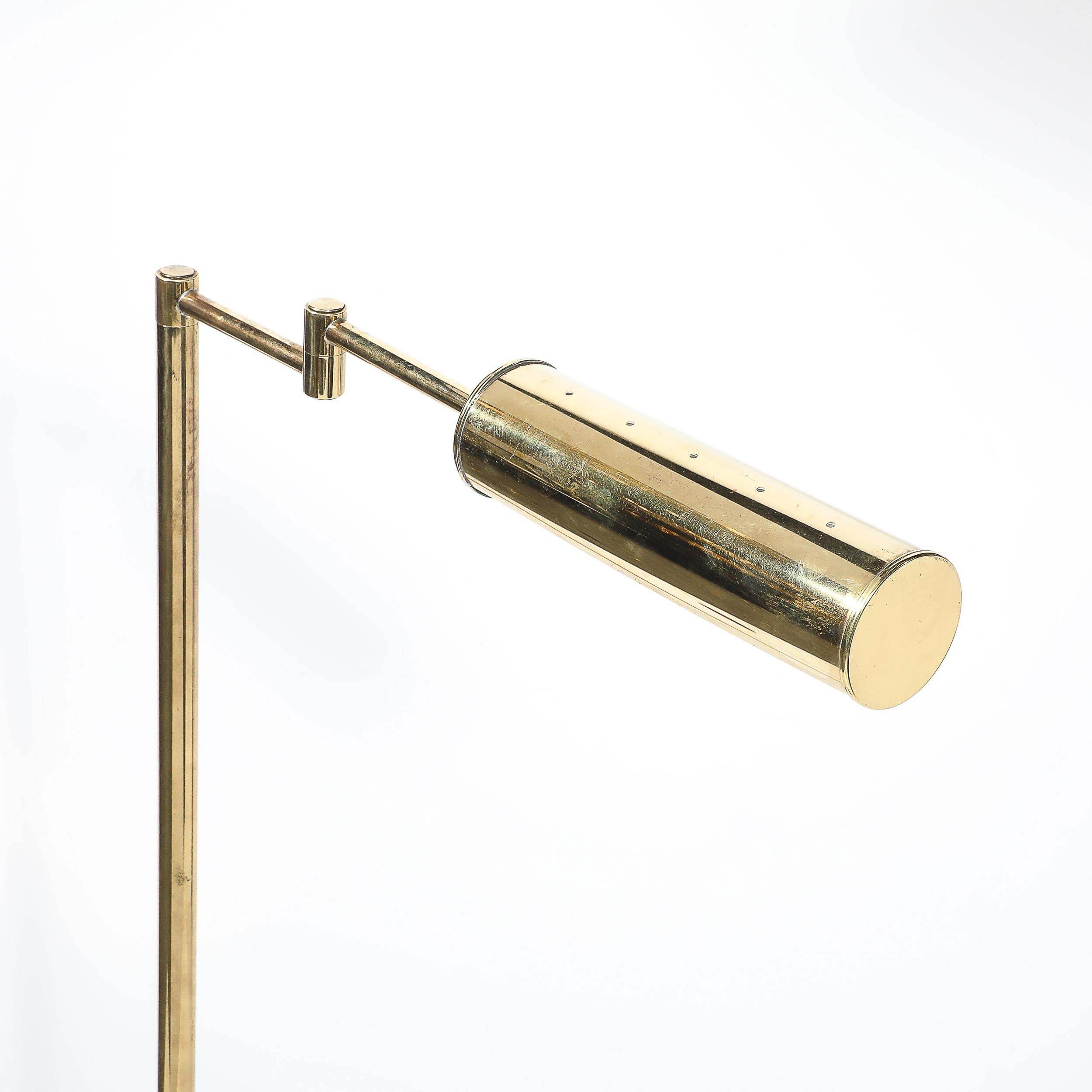 Laiton Lampadaire articulé en laiton moderniste du milieu du siècle dernier signé Walter Von Nessen en vente
