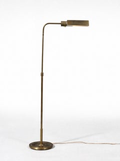 Mid-Century Modernist Articulating Brass Reading Floor Lamp