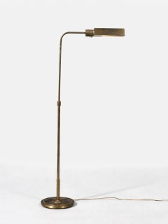 Mid-Century Modernist Articulating Brass Reading Floor Lamp