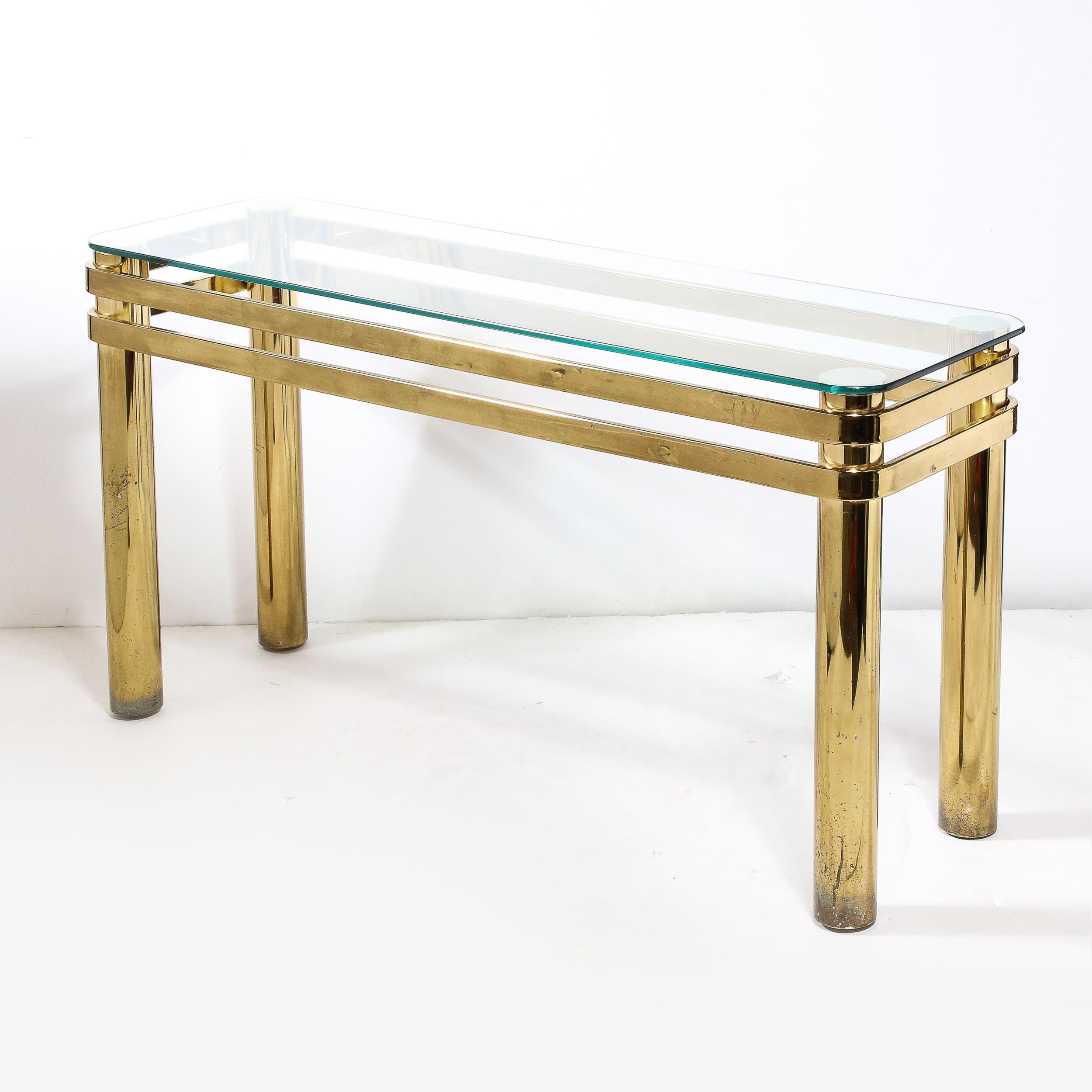Table console moderniste du milieu du siècle dernier, avec supports à colonnes  en vente 4
