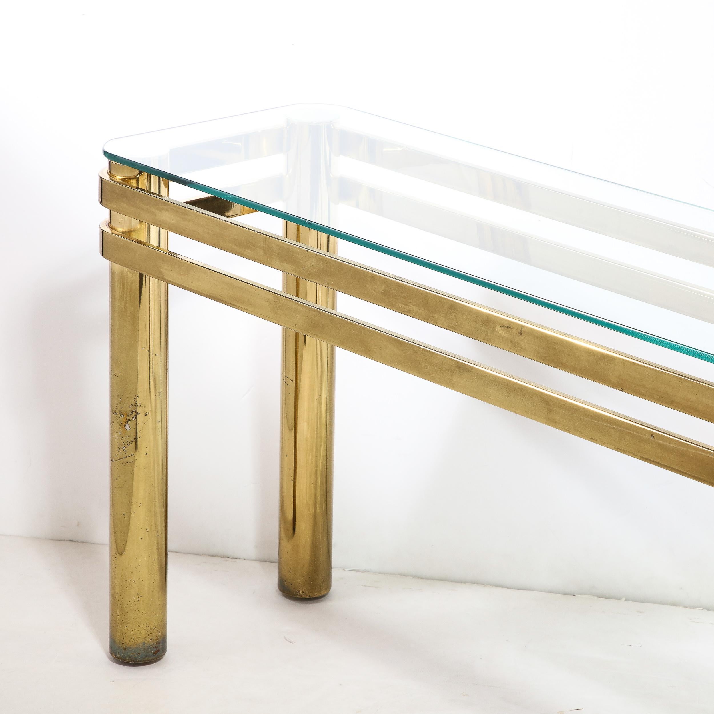 Table console moderniste du milieu du siècle dernier, avec supports à colonnes  en vente 5