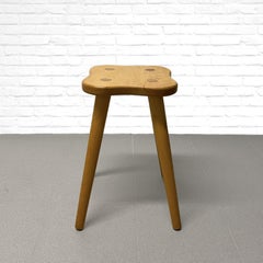Mid-century modernist birch wood stool, Nannylund, Sweden, 1970s