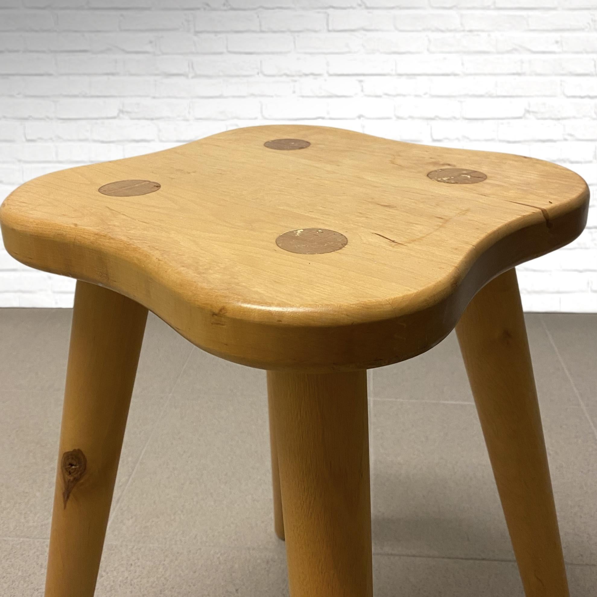 Scandinavian Modern Mid-century modernist birch wood stool, Nannylund, Sweden, 1970s For Sale