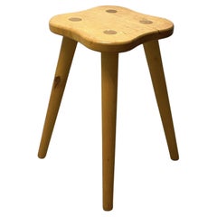 Vintage Mid-century modernist birch wood stool, Nannylund, Sweden, 1970s