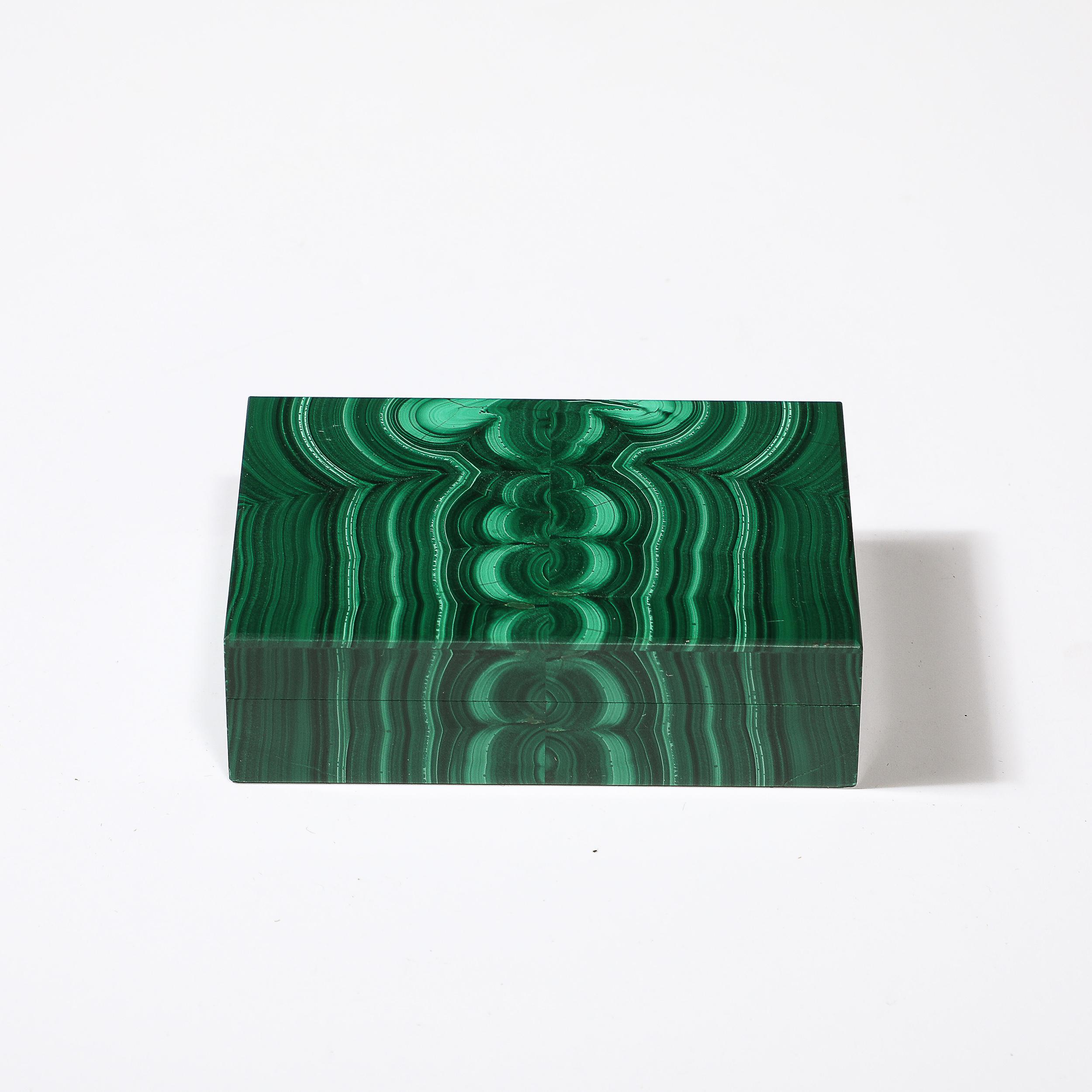 Mid-Century Modernist Book-Matched Malachite Box 5
