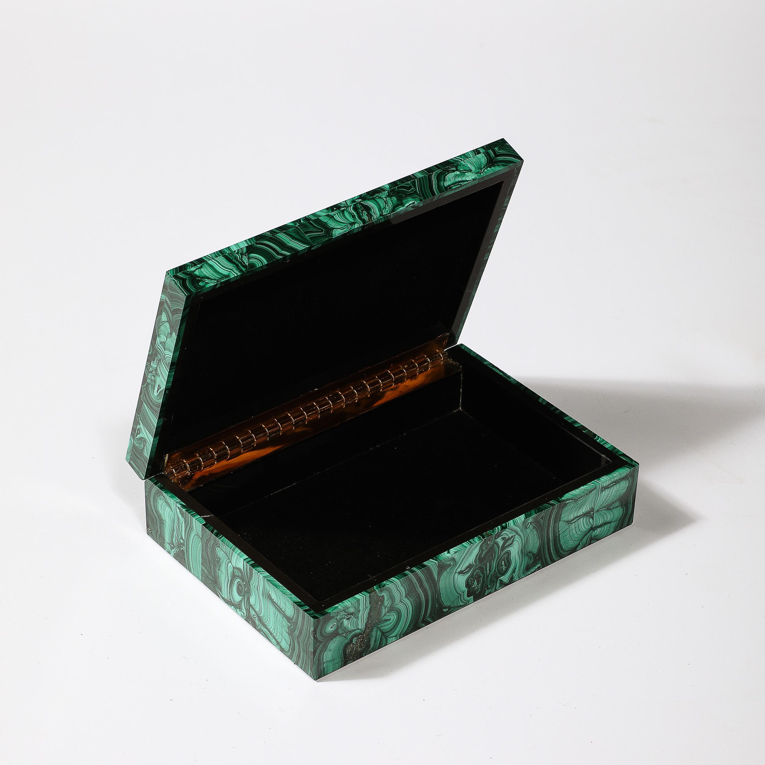Mid-Century Modernist Book-Matched Malachite Box 5