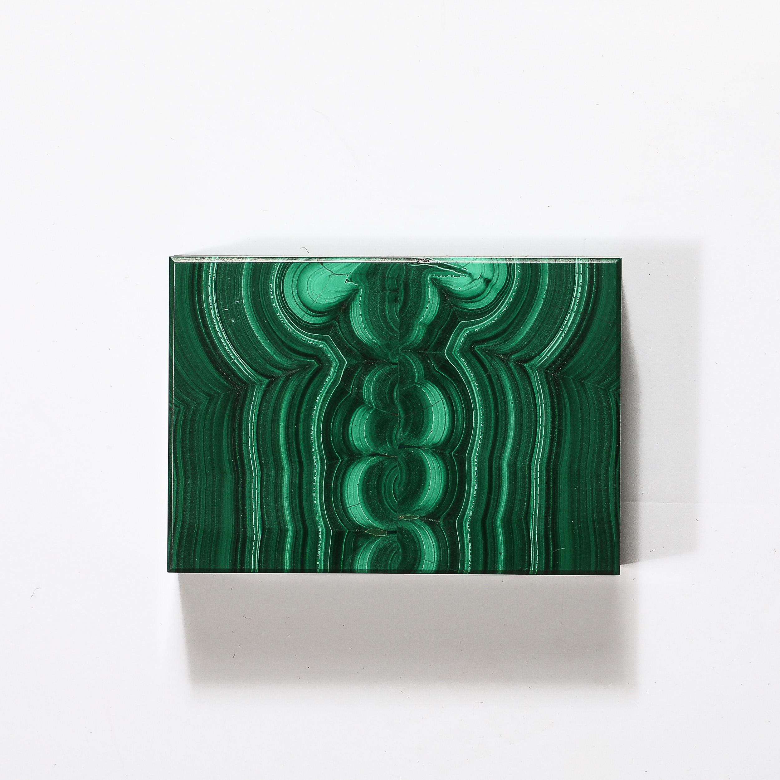 Mid-Century Modernist Book-Matched Malachite Box 6