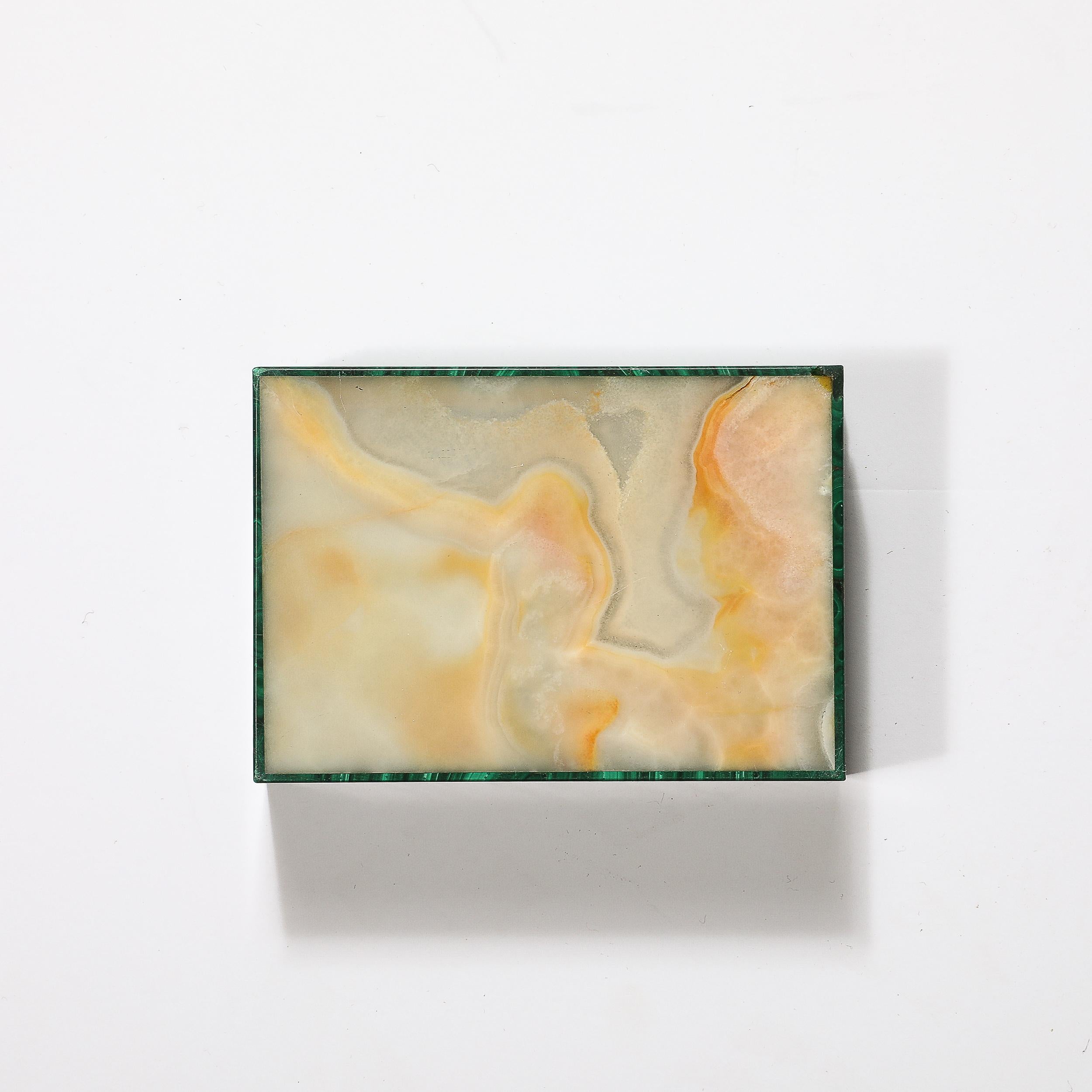 Mid-Century Modernist Book-Matched Malachite Box 7