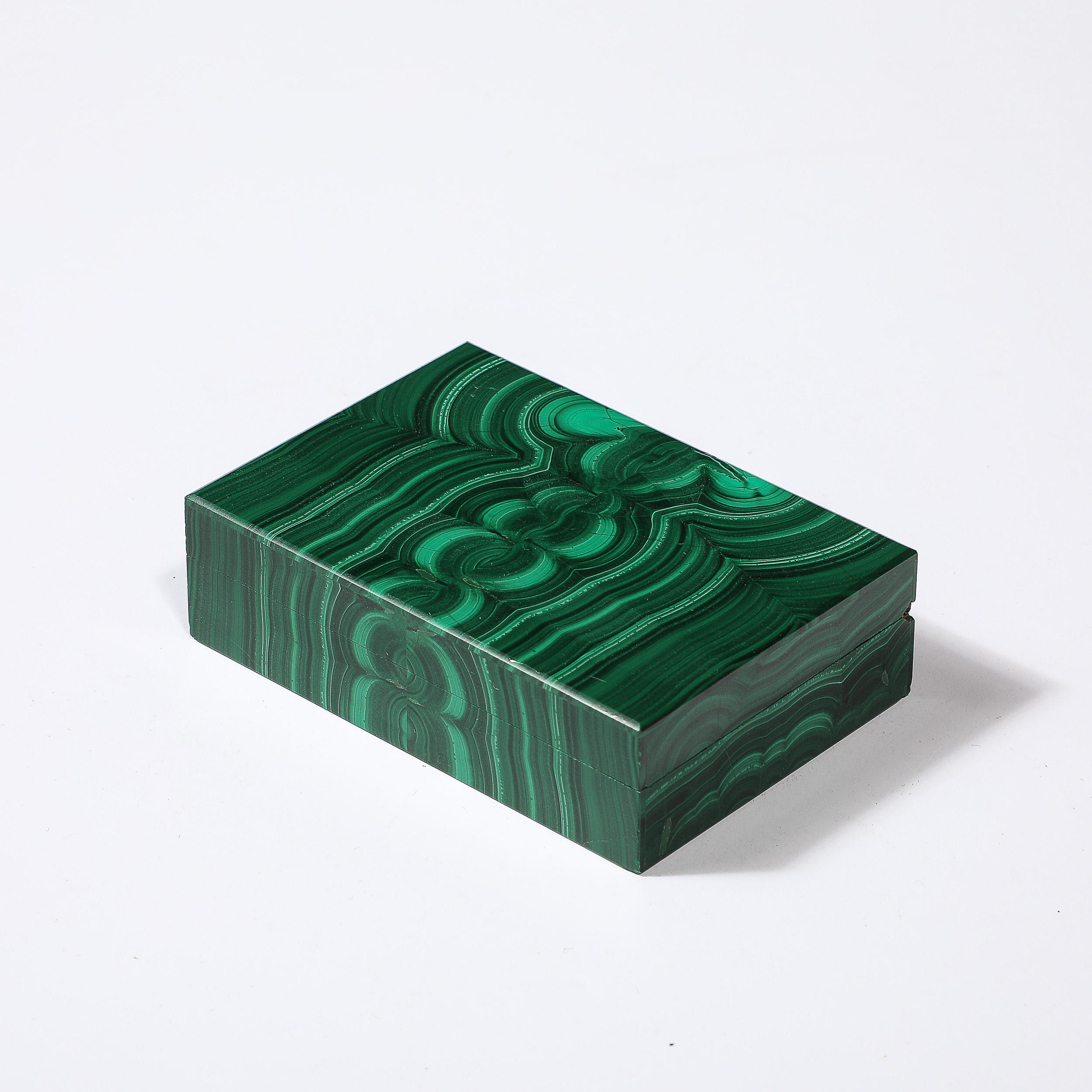 Russian Mid-Century Modernist Book-Matched Malachite Box