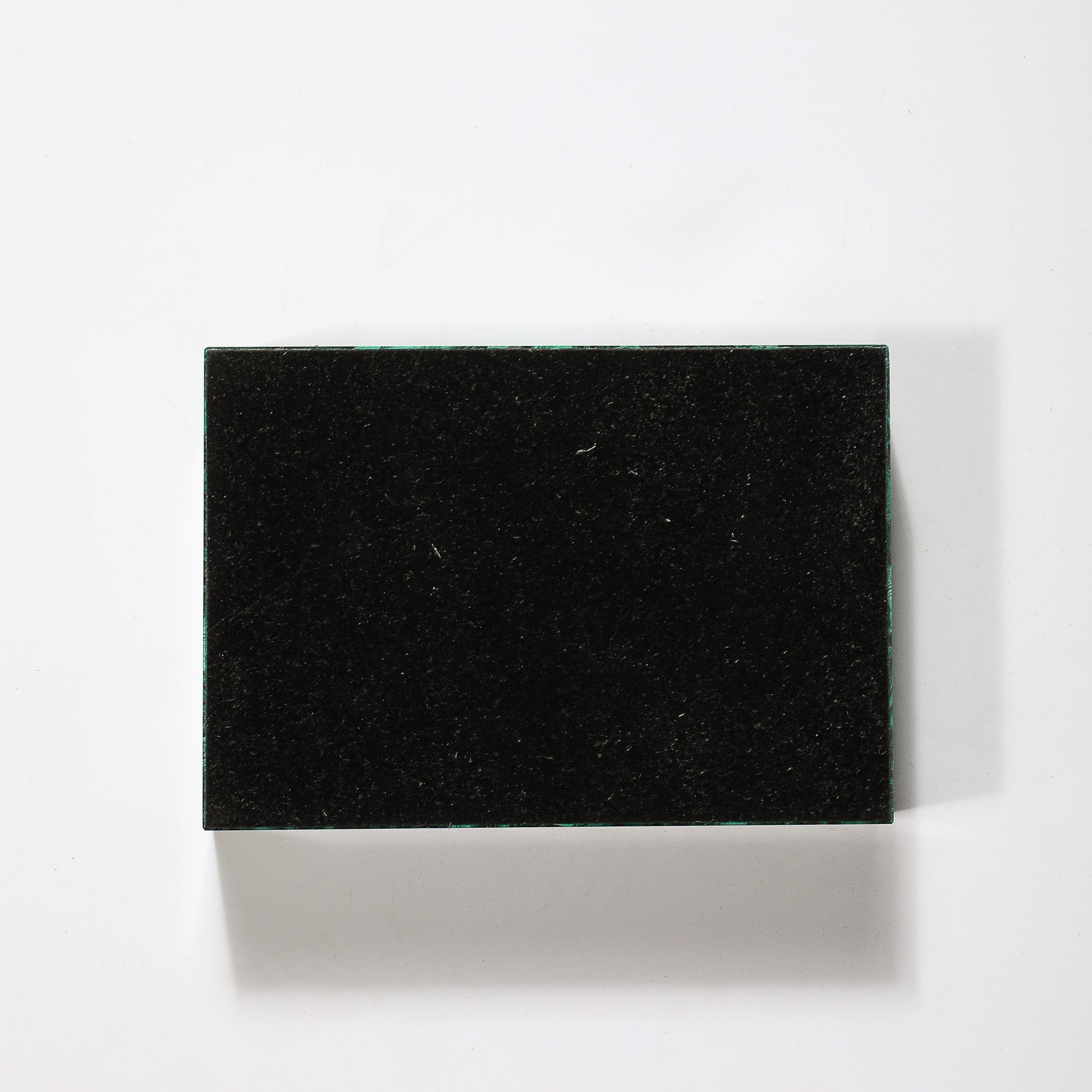Mid-Century Modernist Book-Matched Malachite Box In Excellent Condition In New York, NY