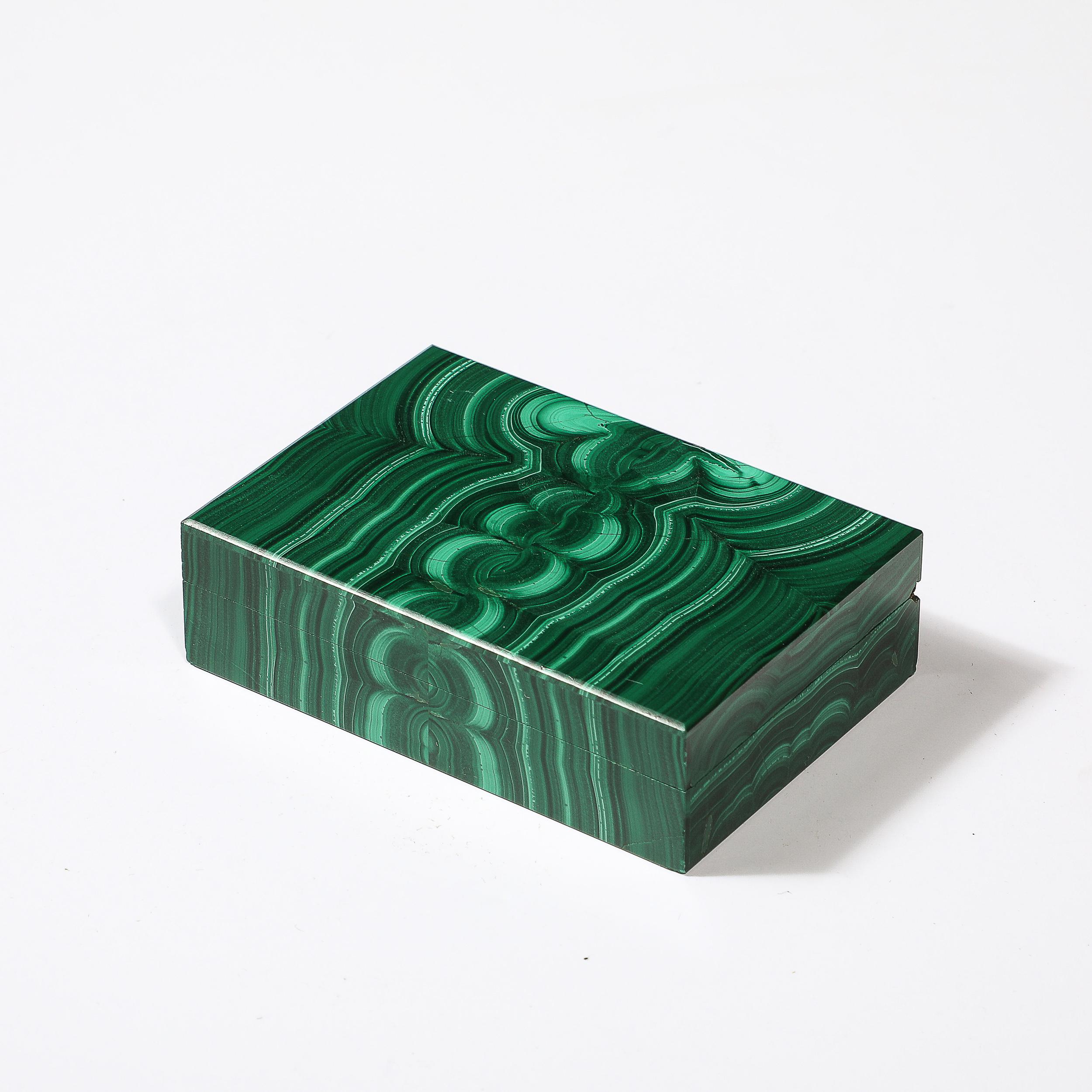 Mid-Century Modernist Book-Matched Malachite Box 4