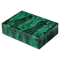 Mid-Century Modernist Book-Matched Malachite Box