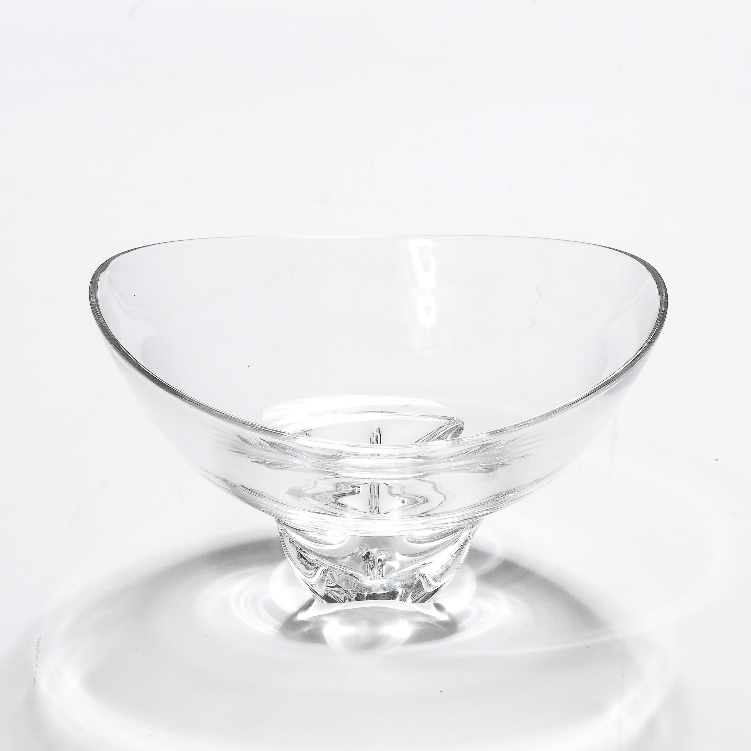 Mid-20th Century Mid-Century Modernist Bowl W/ Organic Sculptural Base Signed Steuben  For Sale