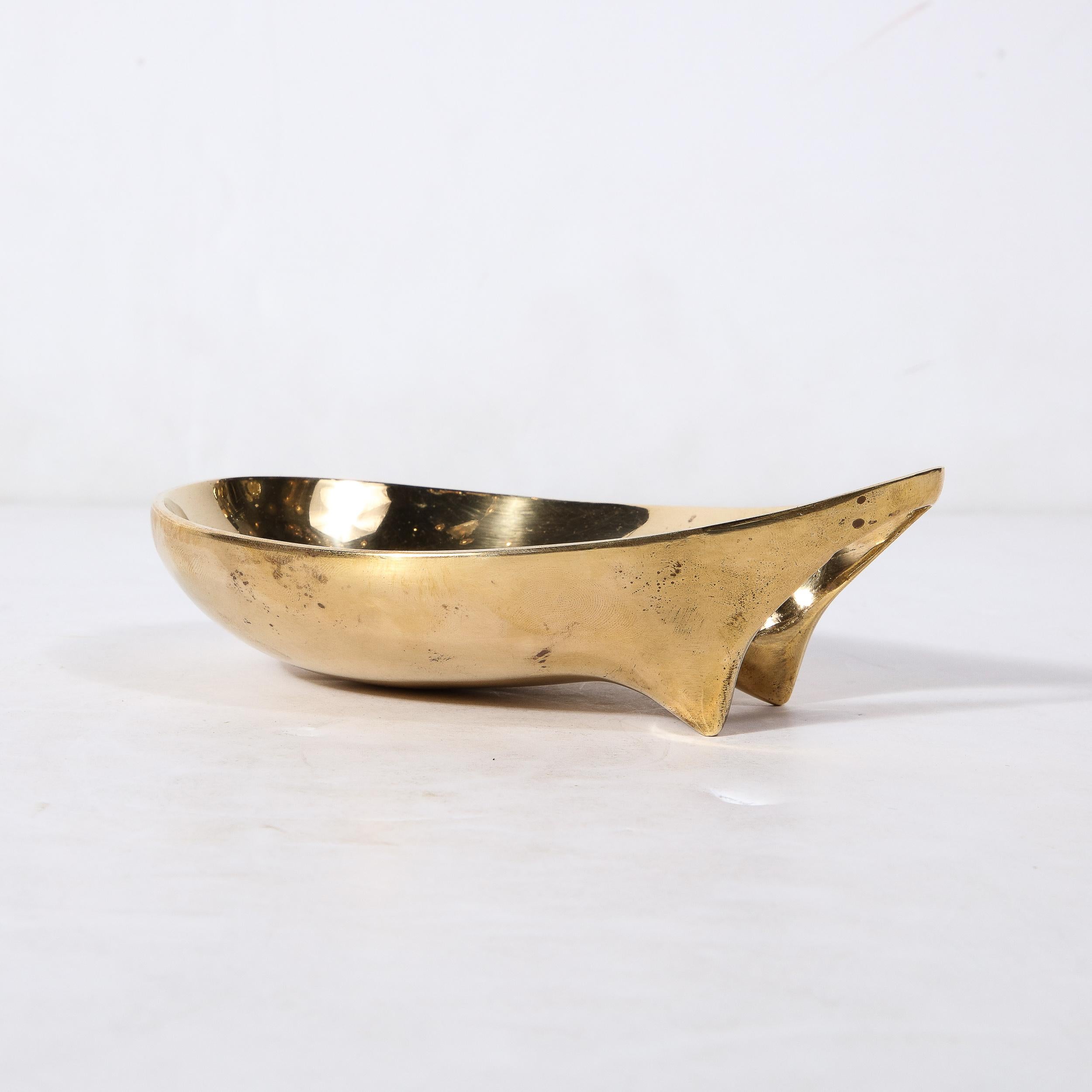 Mid-Century Modernist Brass Bowl Signed Carl Aubock  5