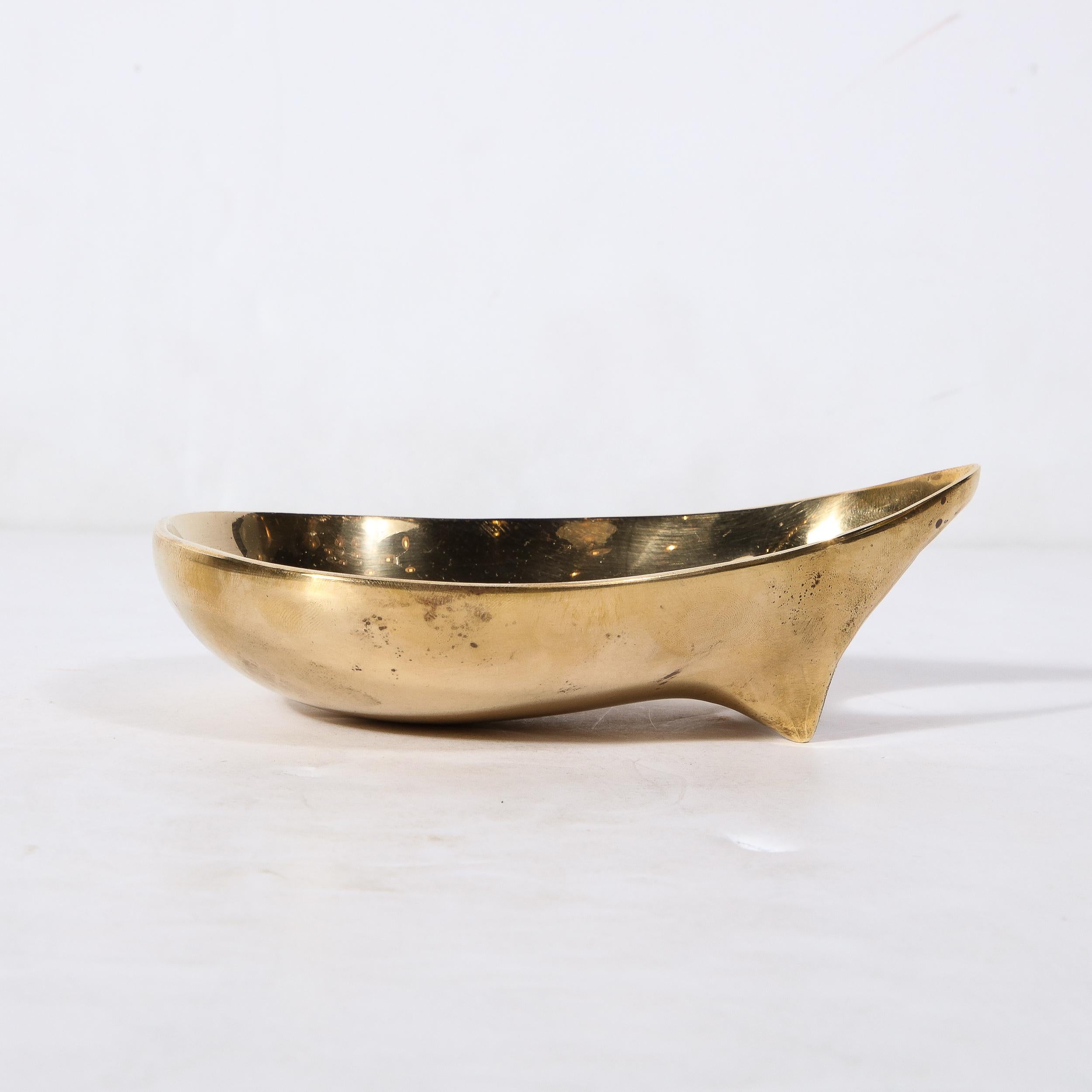 Mid-Century Modernist Brass Bowl Signed Carl Aubock  6