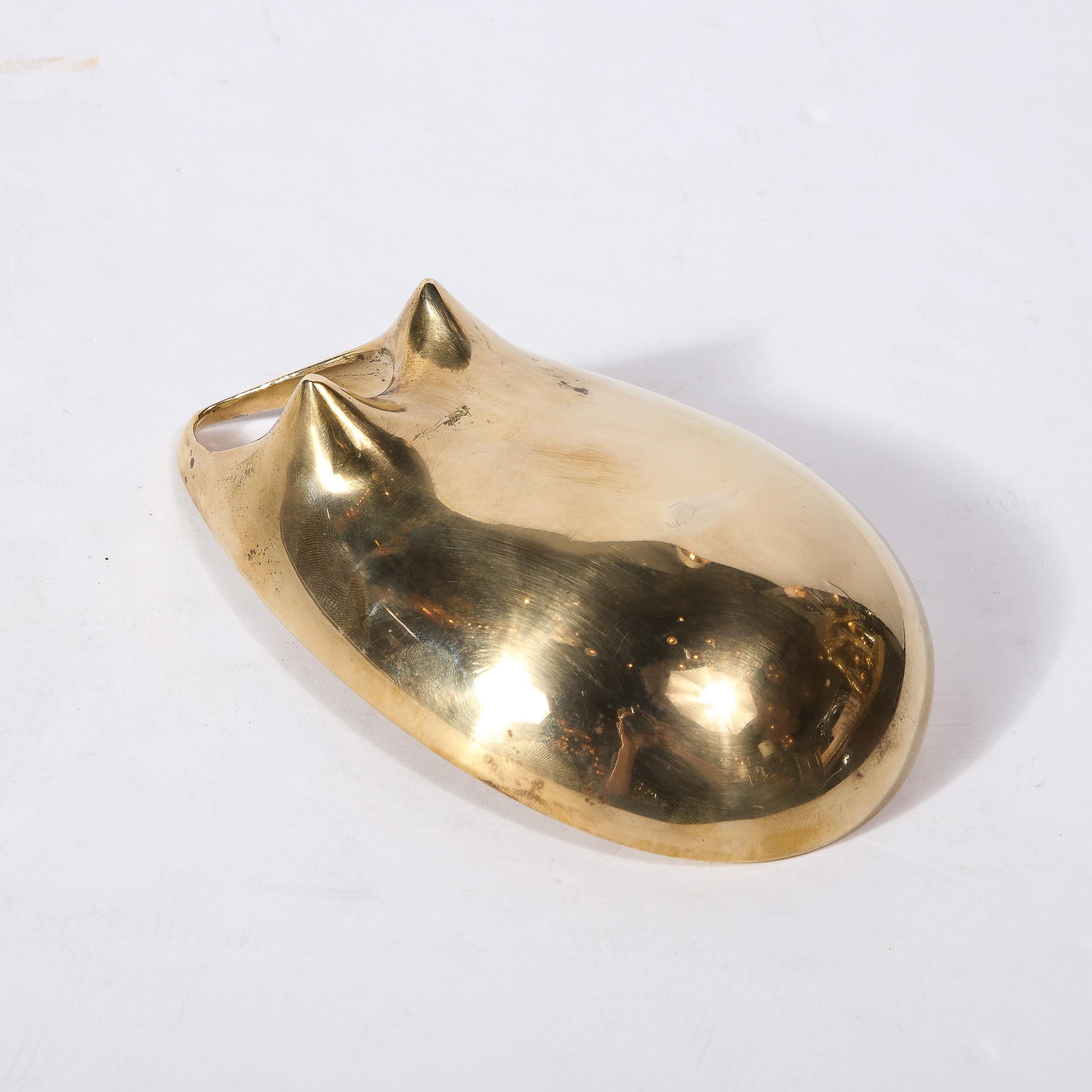 Mid-Century Modernist Brass Bowl Signed Carl Aubock  7
