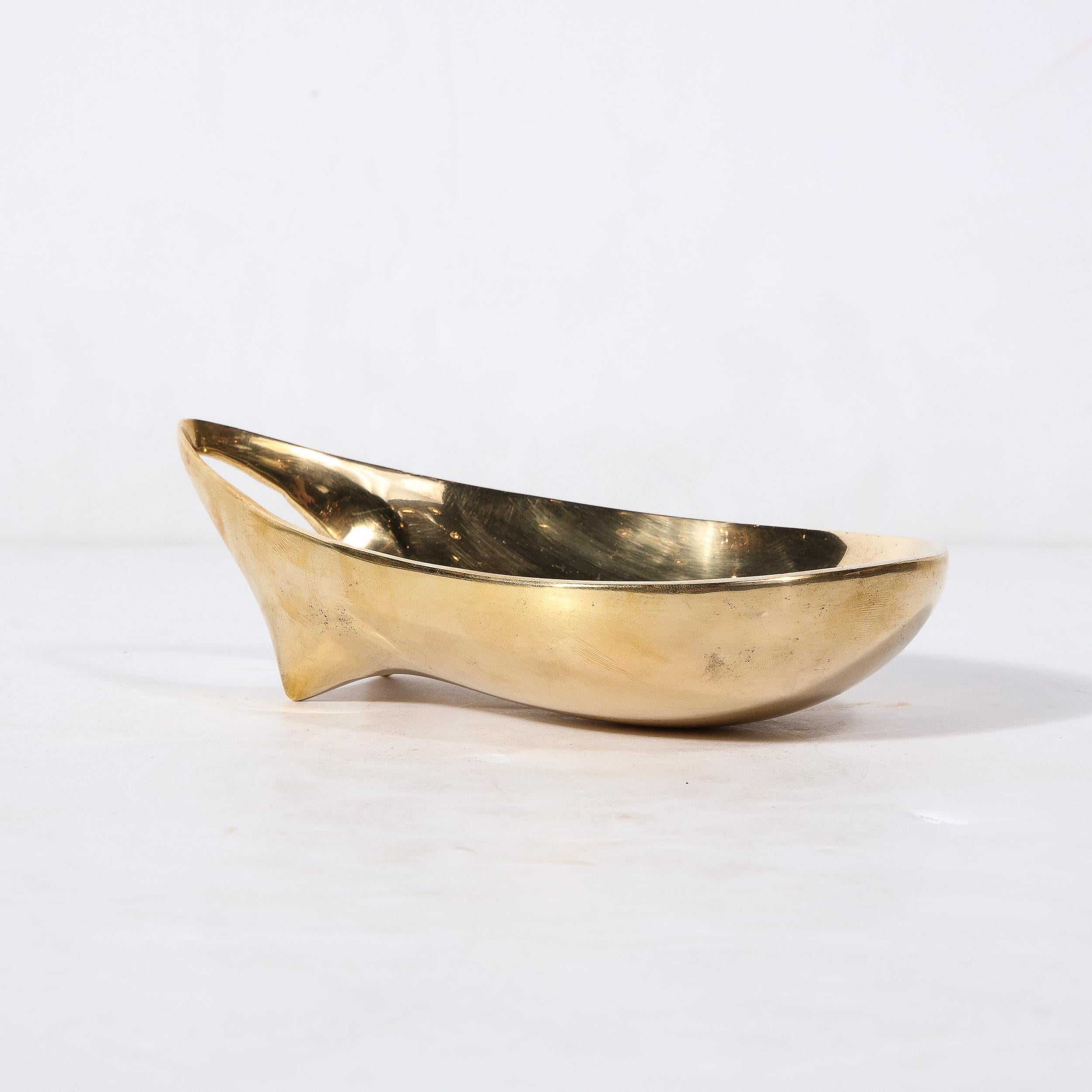Mid-Century Modernist Brass Bowl Signed Carl Aubock  2