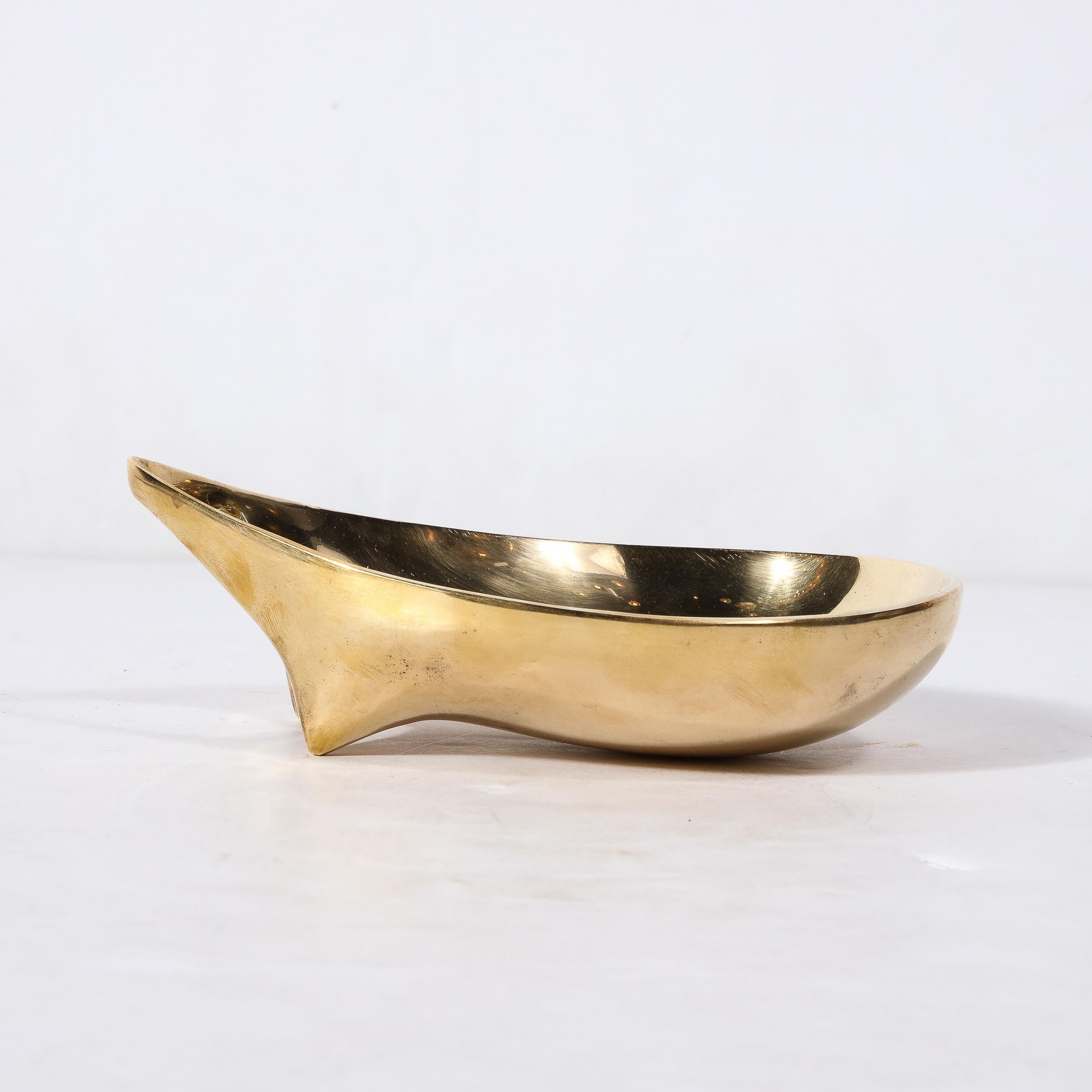 Mid-Century Modernist Brass Bowl Signed Carl Aubock  3