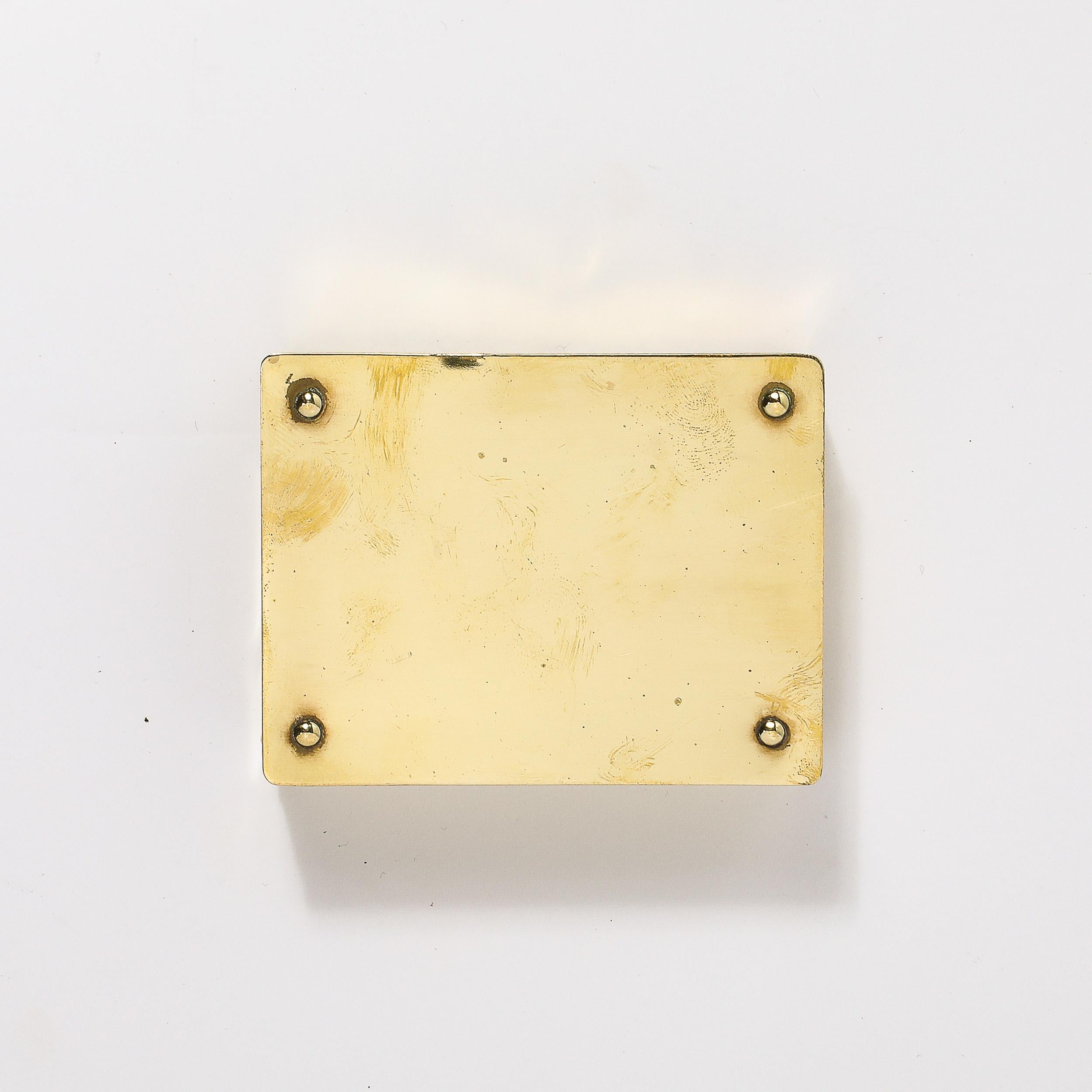 Mid-Century Modernist Brass Trinket Box W/ Rivet Detailing 5