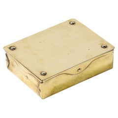 Mid-Century Modernist Brass Trinket Box W/ Rivet Detailing