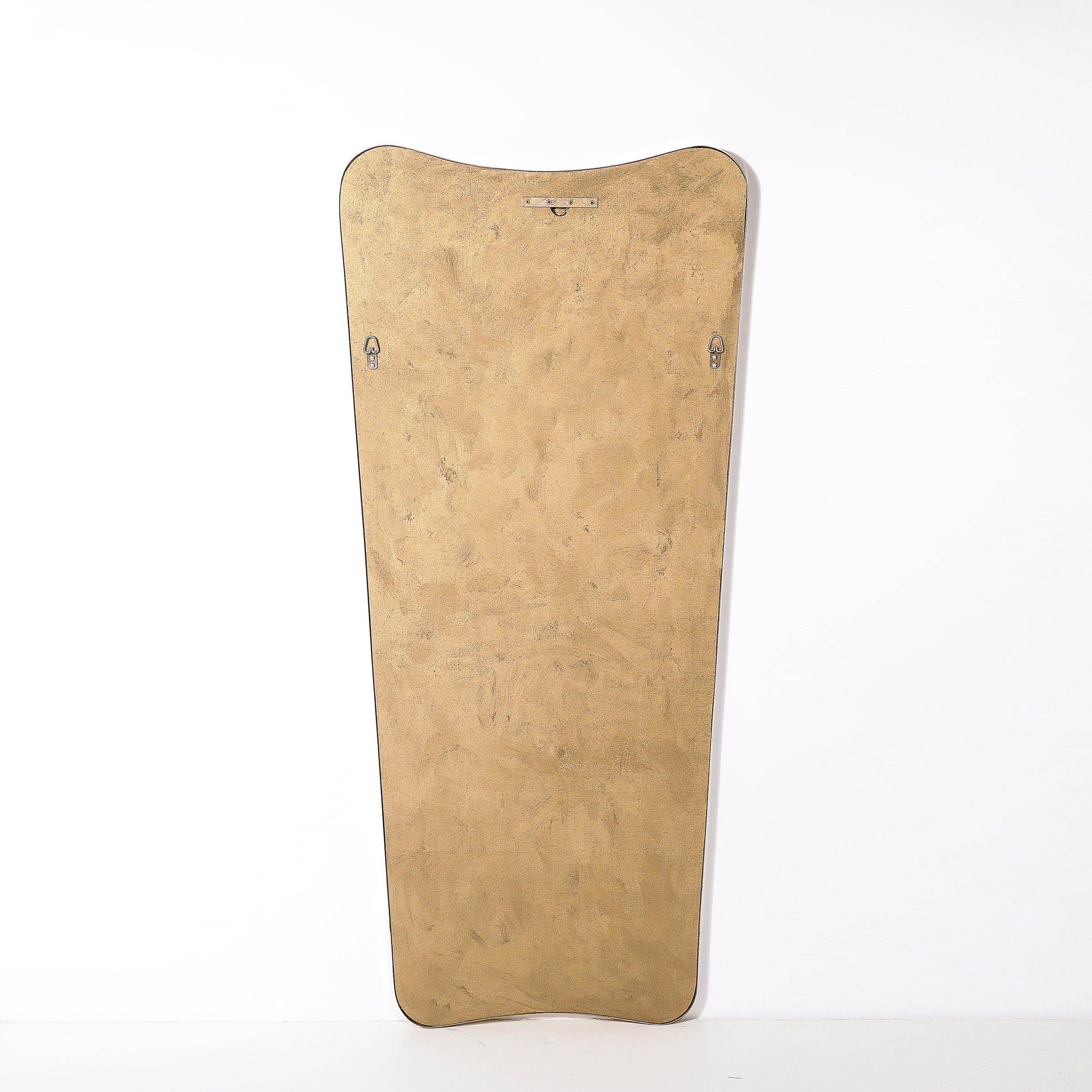 Mid-Century Modernist Messing Wrapped Spiegel w / Curvilinear Tapered Form im Angebot 5