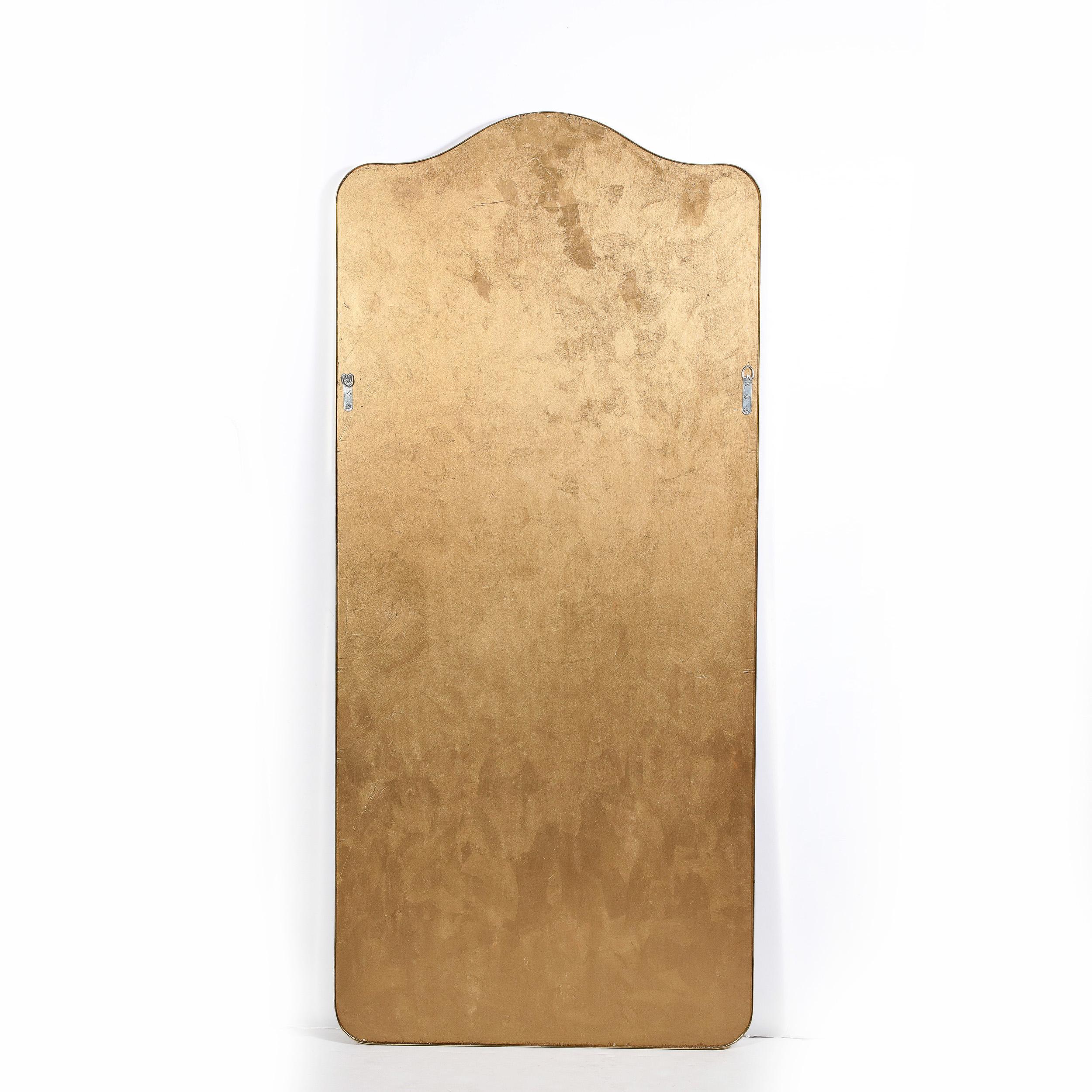 Mid-Century Modernist Brass Wrapped Mirror W/ Rounded Arch Motif  For Sale 6