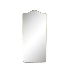 Mid-Century Modernist Brass Wrapped Mirror W/ Rounded Arch Motif