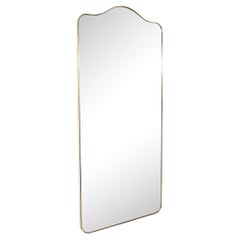 Mid-Century Modernist Brass Wrapped Mirror W/ Rounded Arch Motif