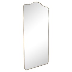 Retro Mid-Century Modernist Brass Wrapped Mirror W/ Rounded Arch Motif 