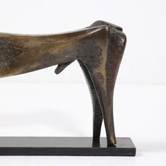 Bronzeskulptur eines Hirsches im Stil der Mid-Century-Modern, signiert von Aharon Bezalel