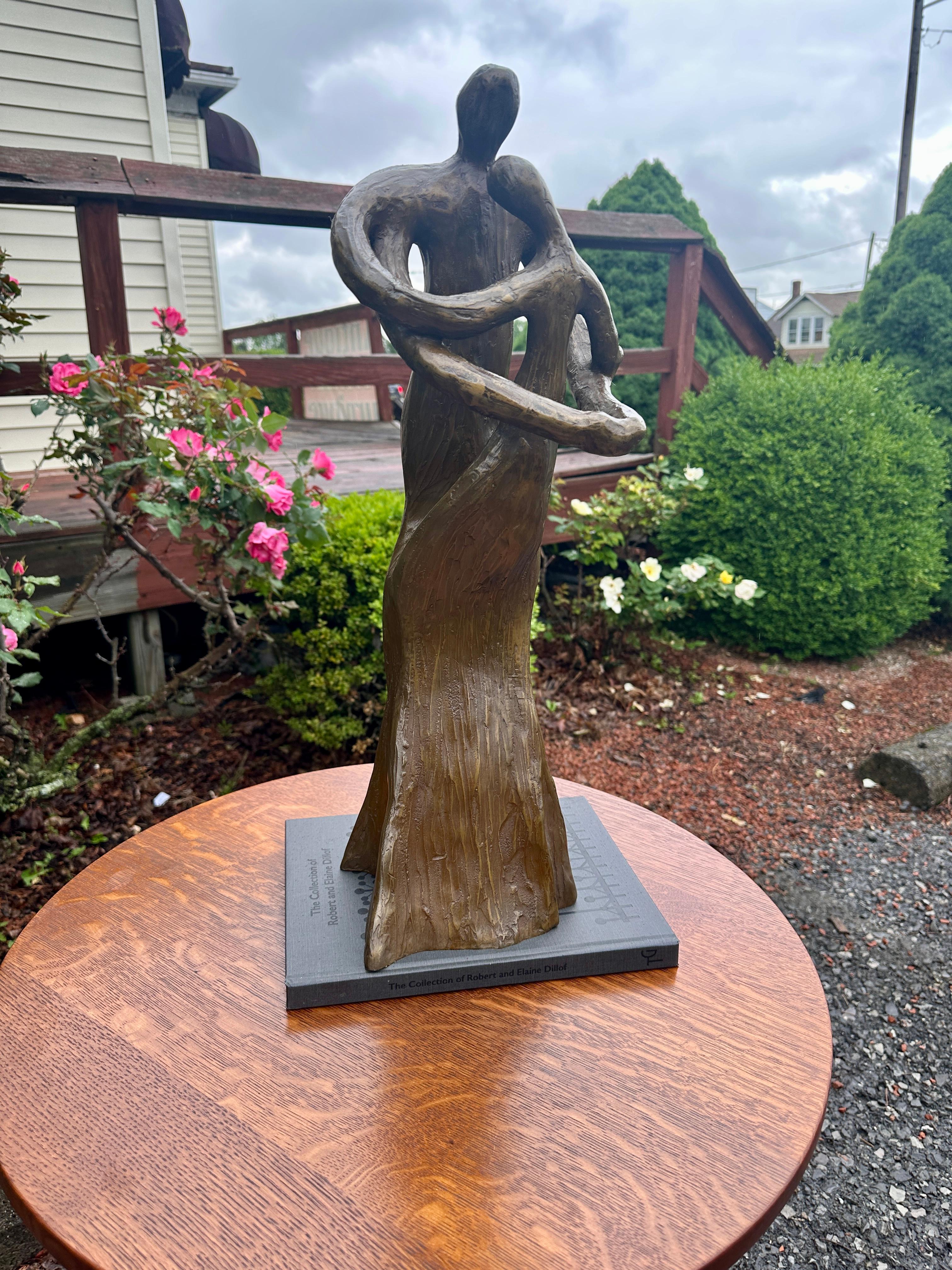 Mid-Century Modernist Bronze of Mother and Child - W8391               20%  SALE For Sale 6