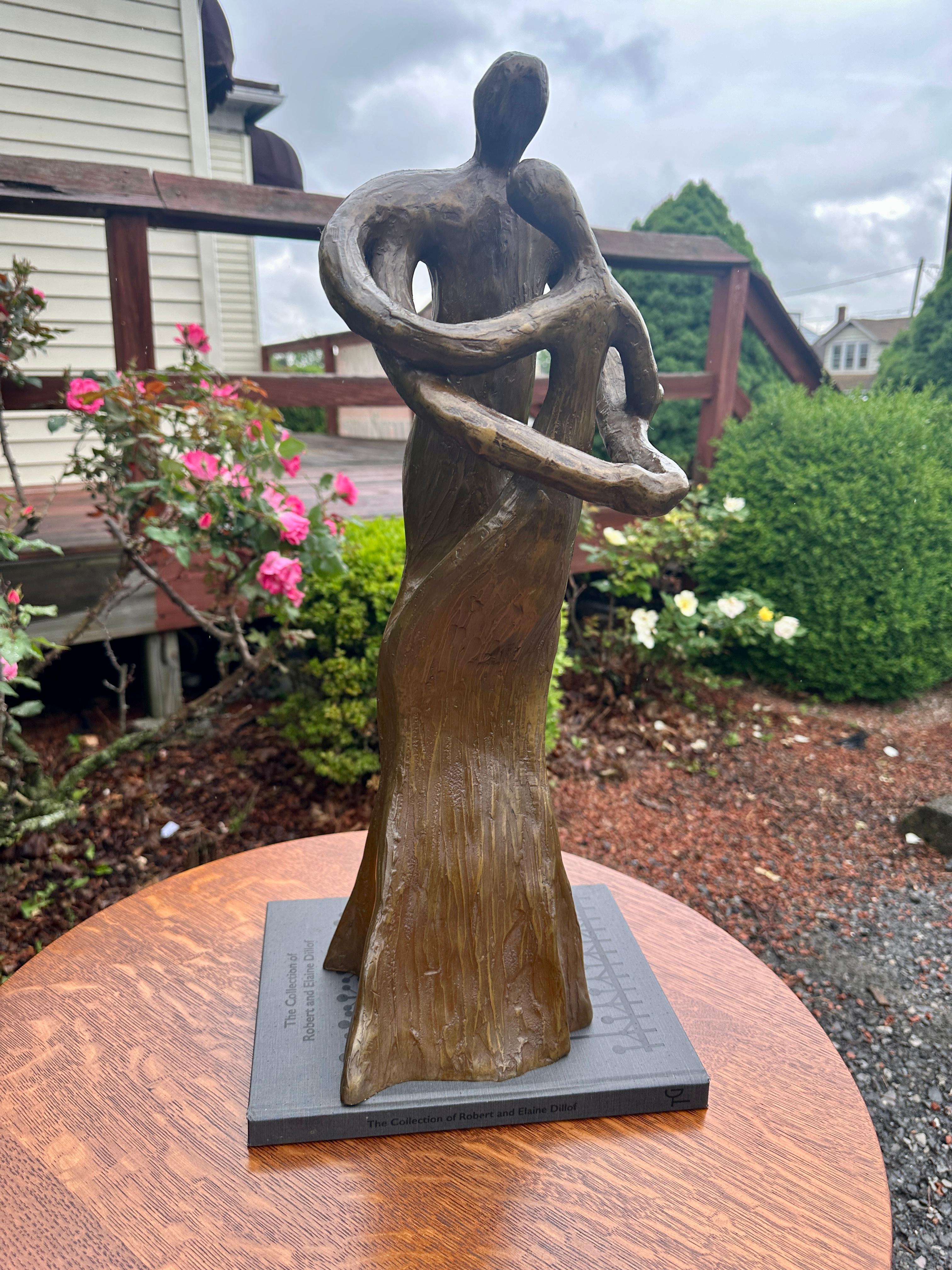 Mid-Century Modernist Bronze of Mother and Child - W8391               20%  SALE For Sale 7
