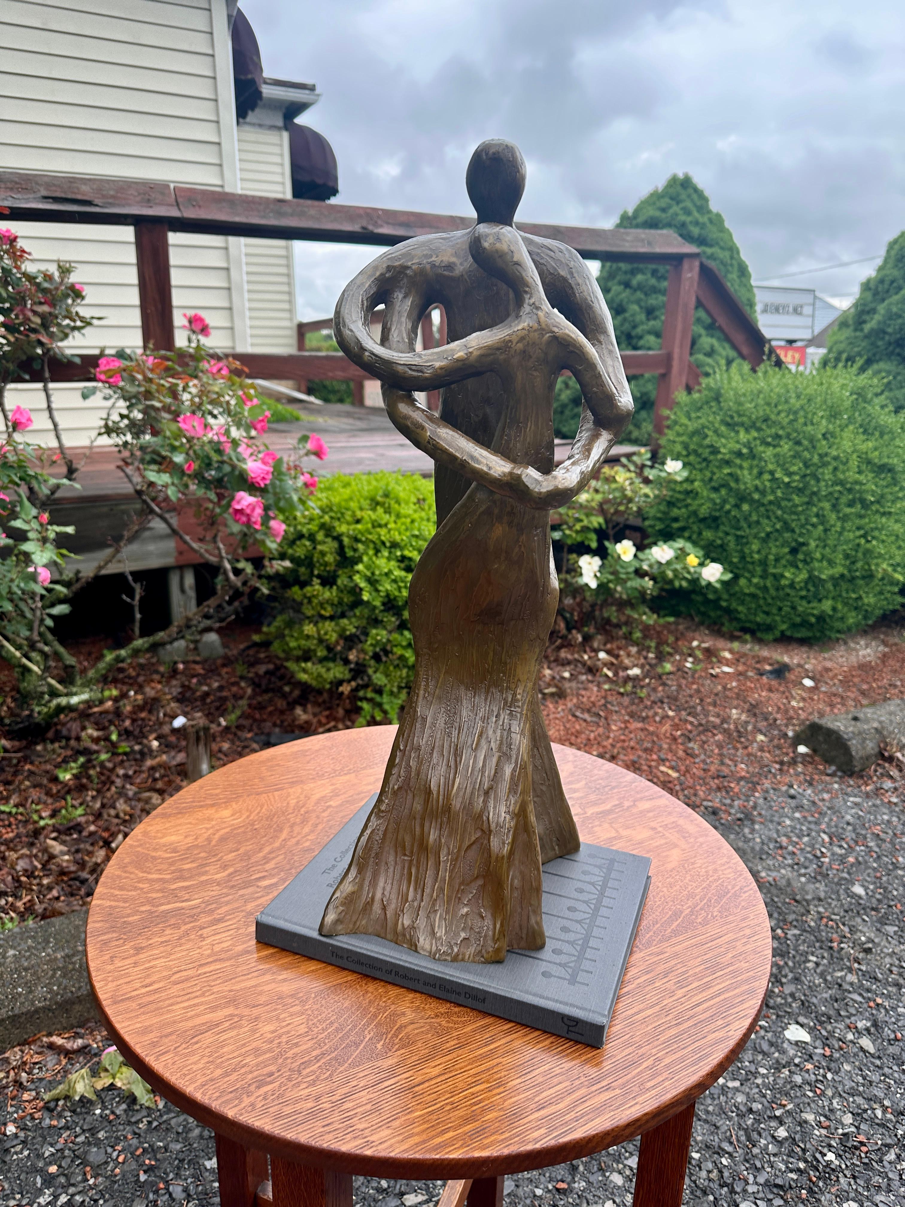 Mid-Century Modernist Bronze of Mother and Child - W8391               20%  SALE For Sale 8