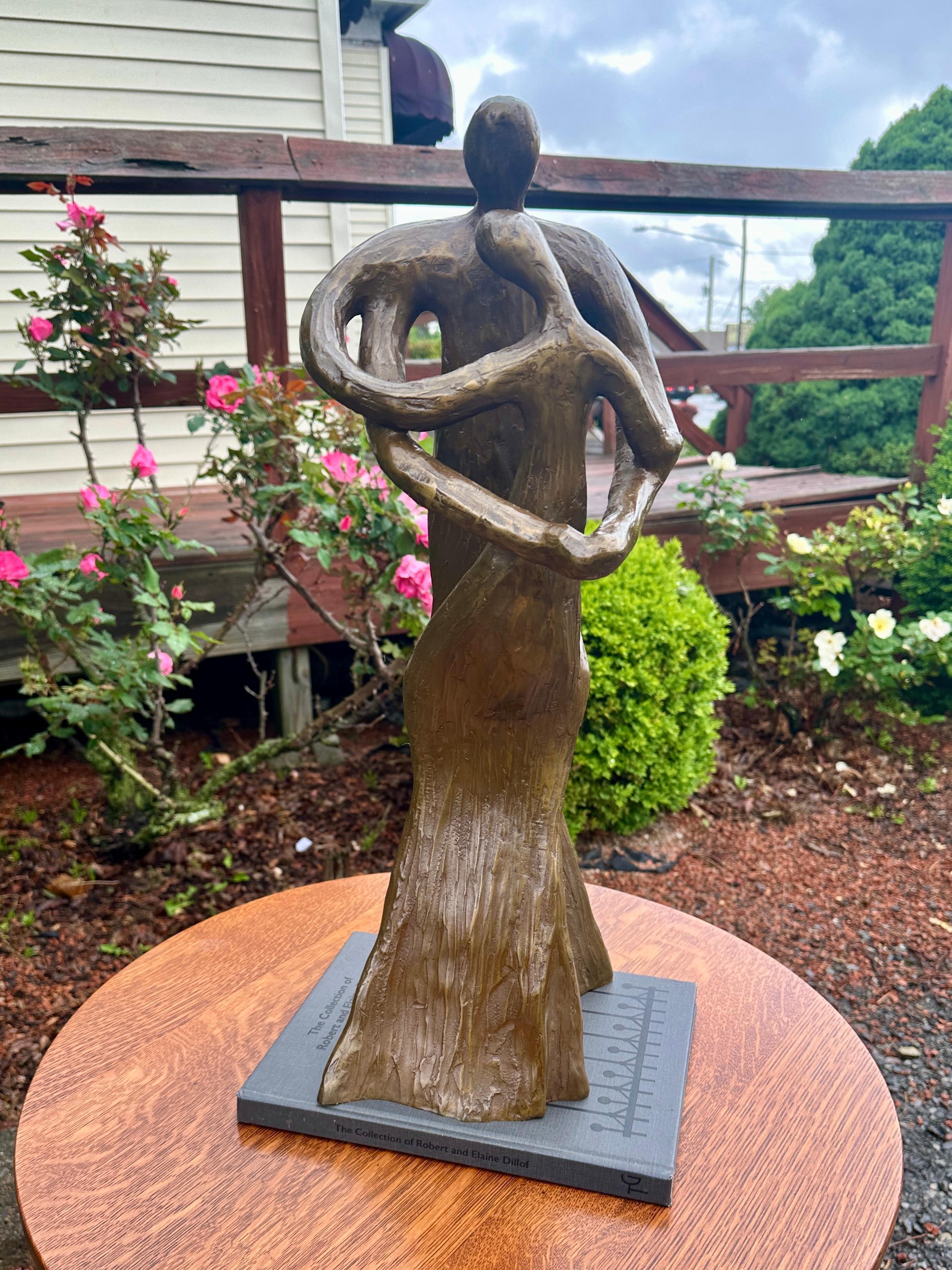 20th Century Mid-Century Modernist Bronze of Mother and Child - W8391               20%  SALE For Sale