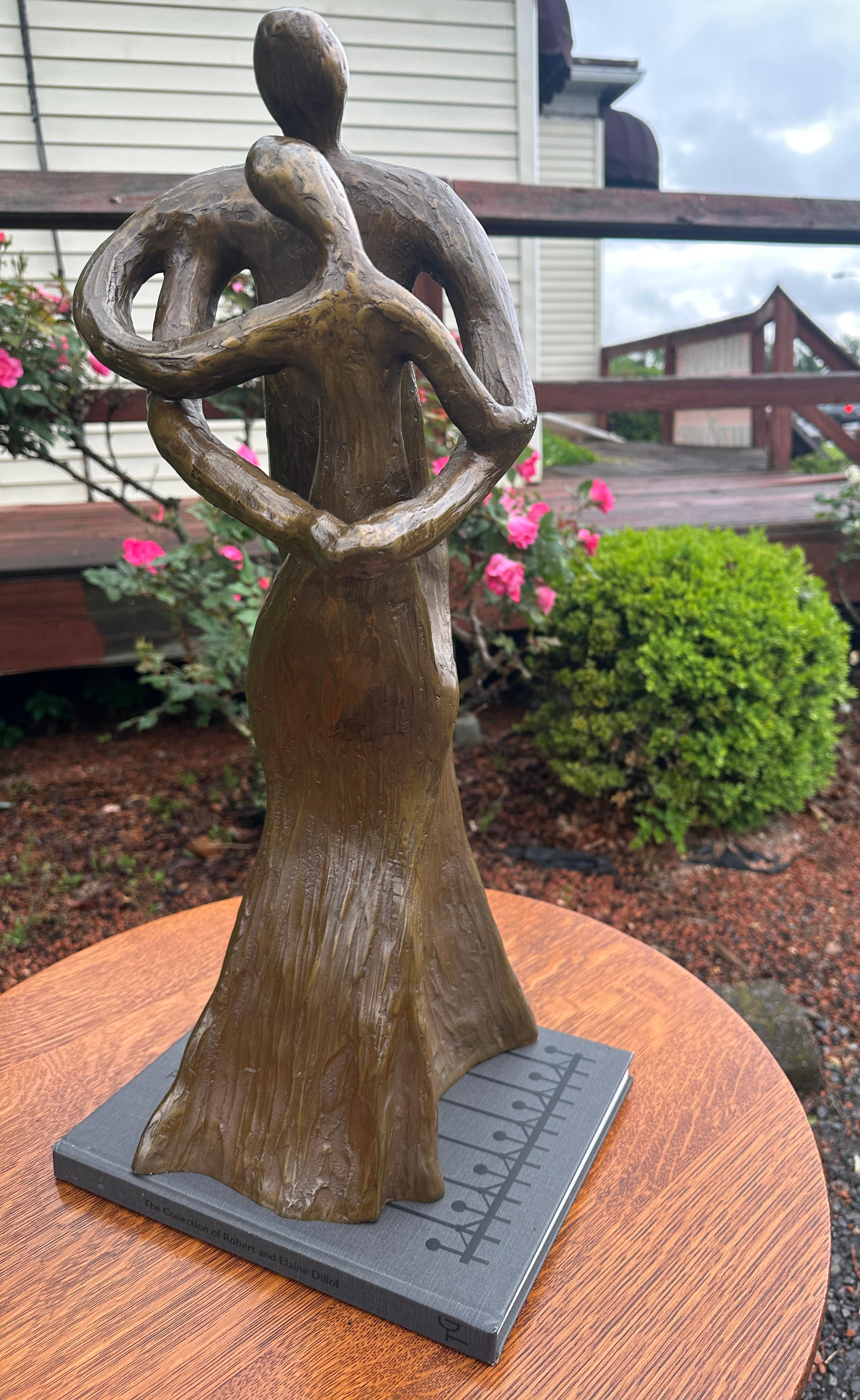 Mid-Century Modernist Bronze of Mother and Child - W8391               20%  SALE For Sale 1