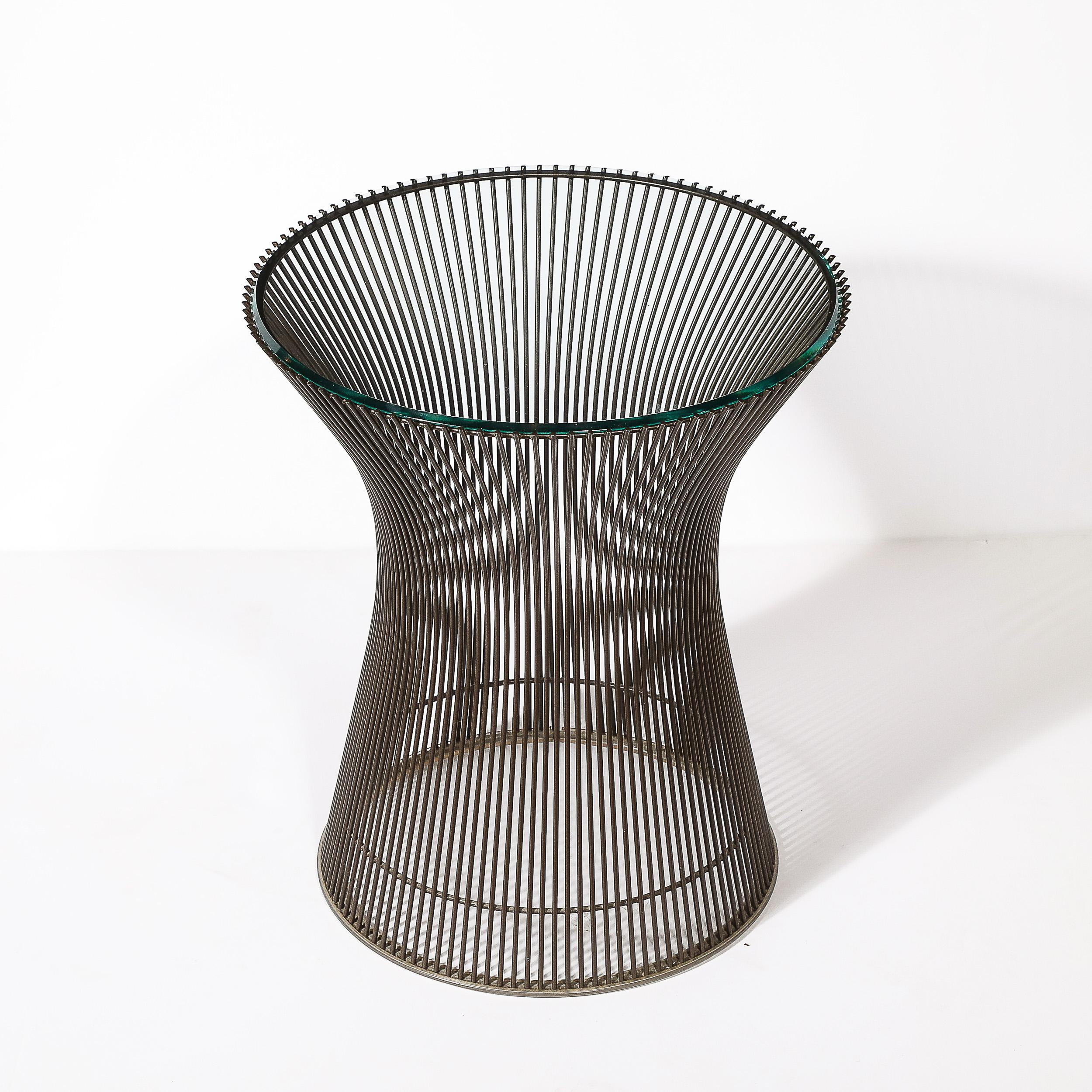 Modernistischer beistelltisch aus bronze aus der mitte des jahrhunderts von Warren Platner (Mitte des 20. Jahrhunderts) im Angebot