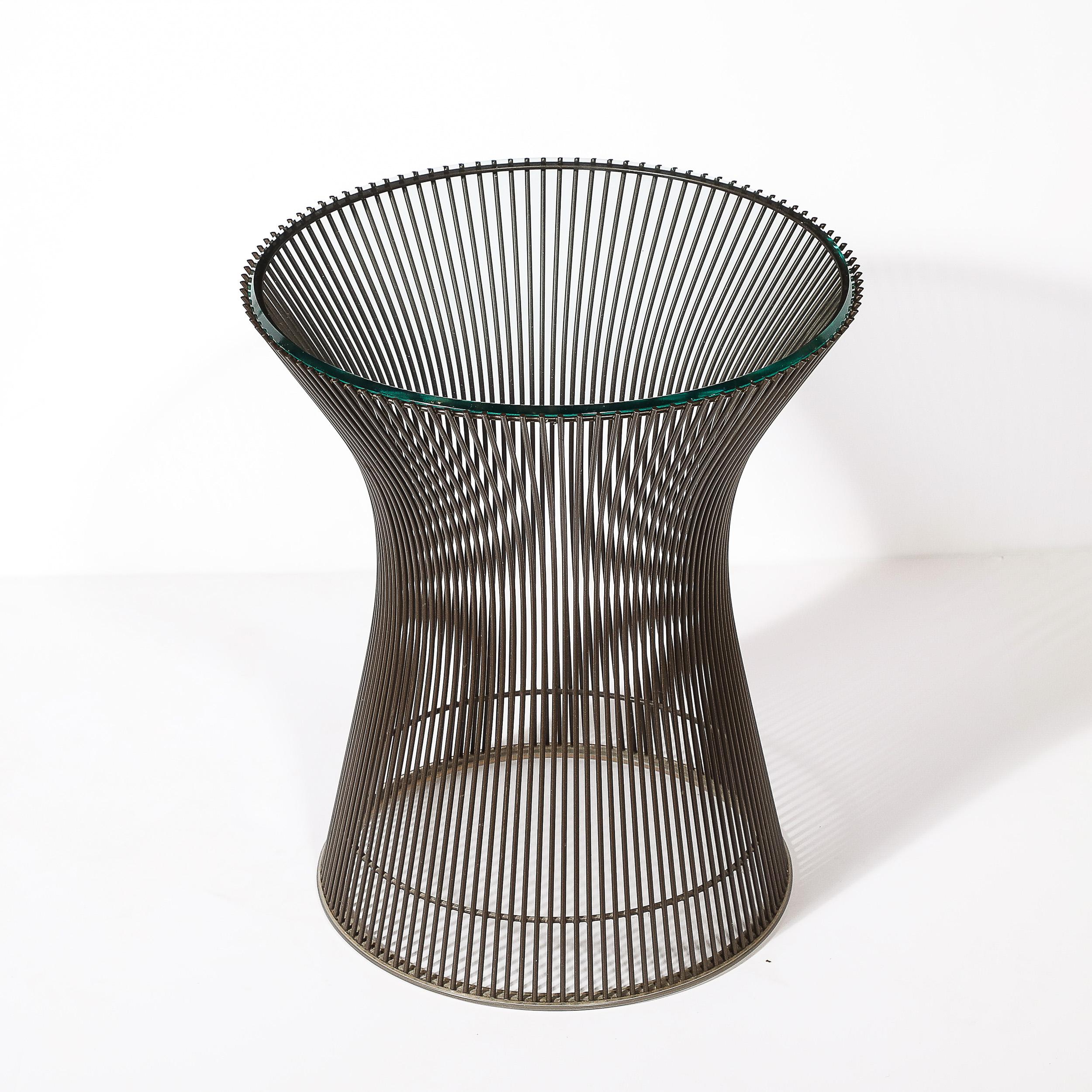 Modernistischer beistelltisch aus bronze aus der mitte des jahrhunderts von Warren Platner im Angebot 1