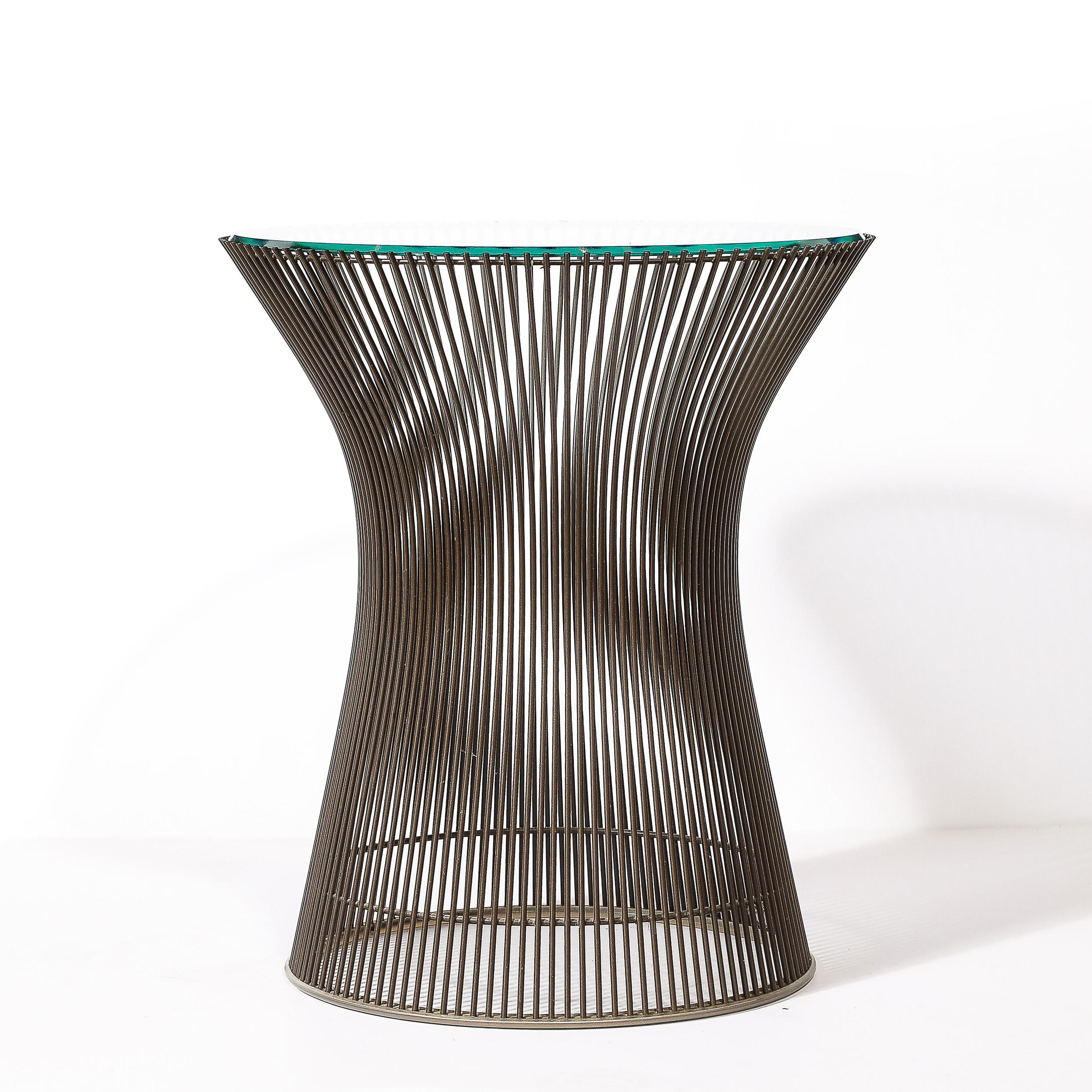 Modernistischer beistelltisch aus bronze aus der mitte des jahrhunderts von Warren Platner im Angebot 2
