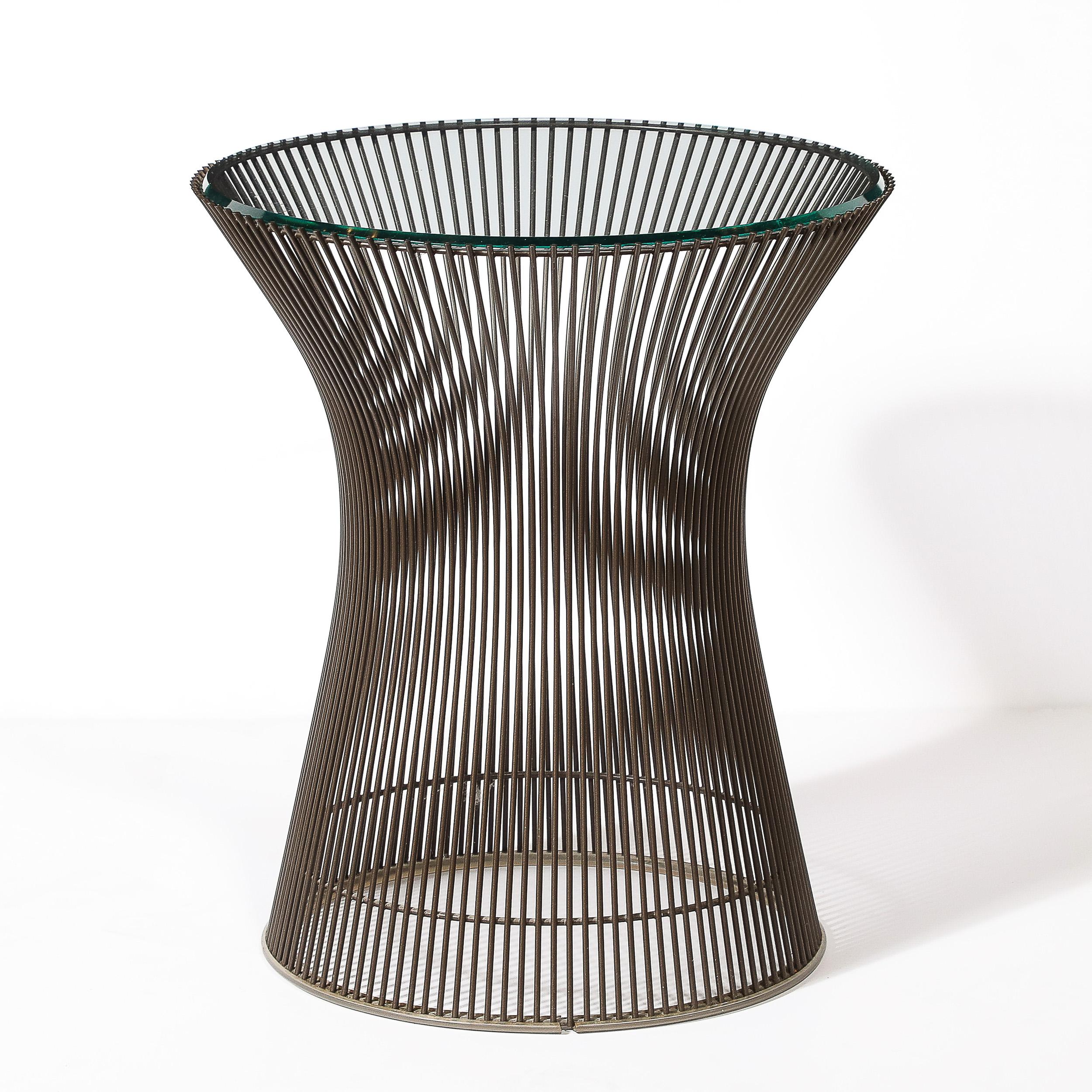 Modernistischer beistelltisch aus bronze aus der mitte des jahrhunderts von Warren Platner im Angebot 3