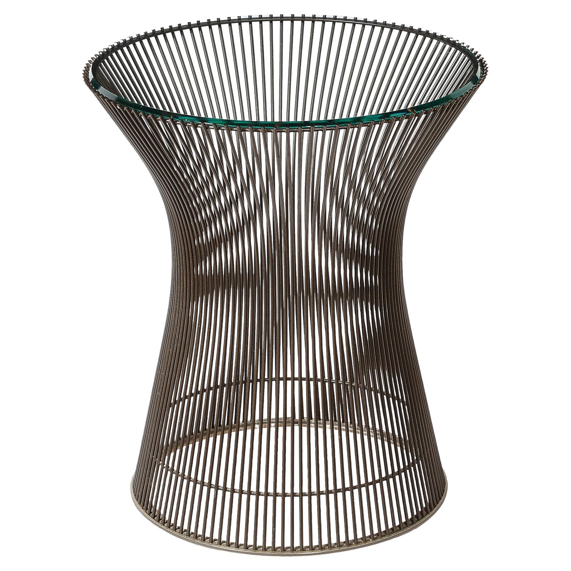 Mesa auxiliar de bronce modernista de mediados de siglo de Warren Platner